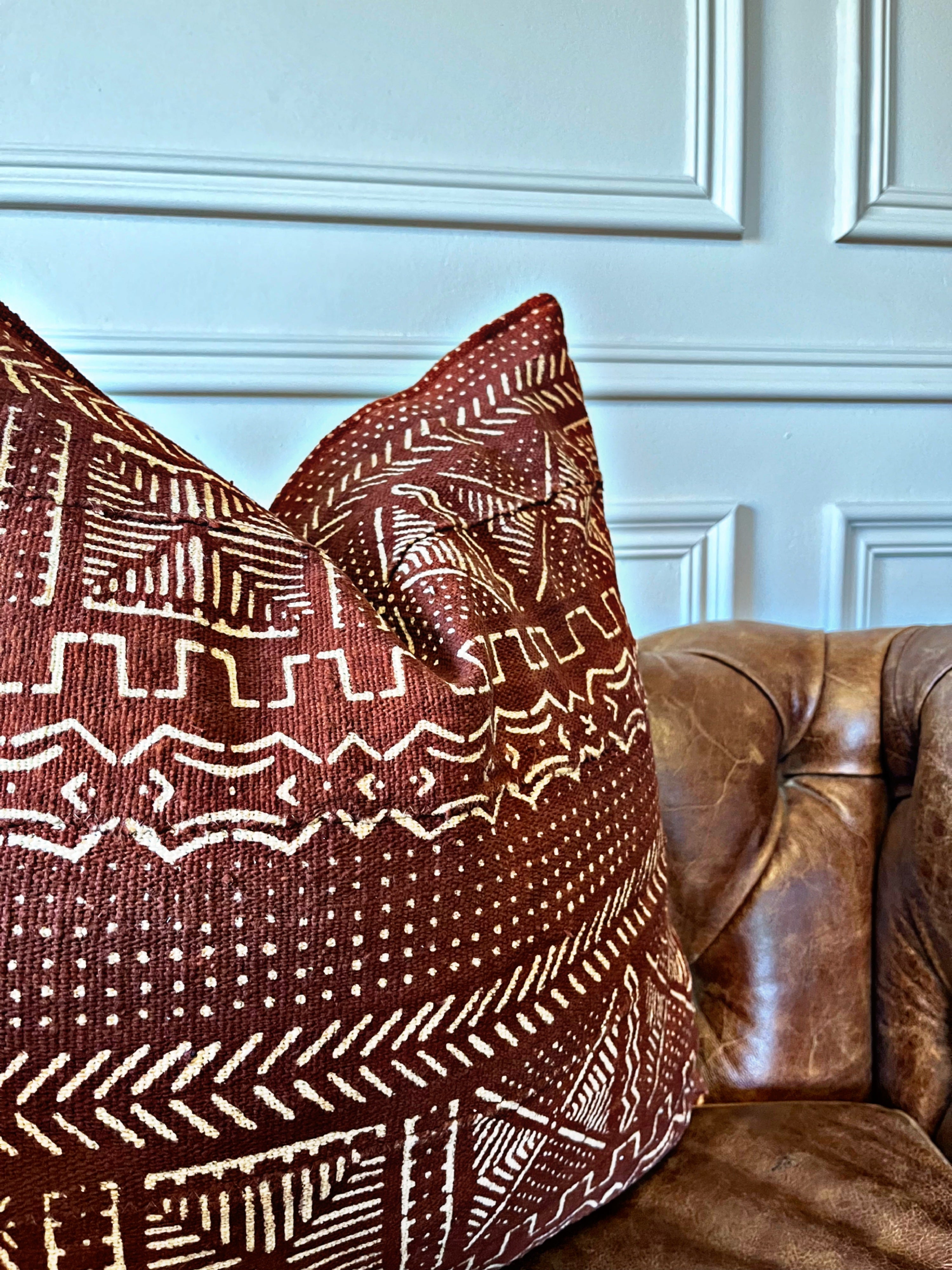 Maroon Mudcloth Cushions
