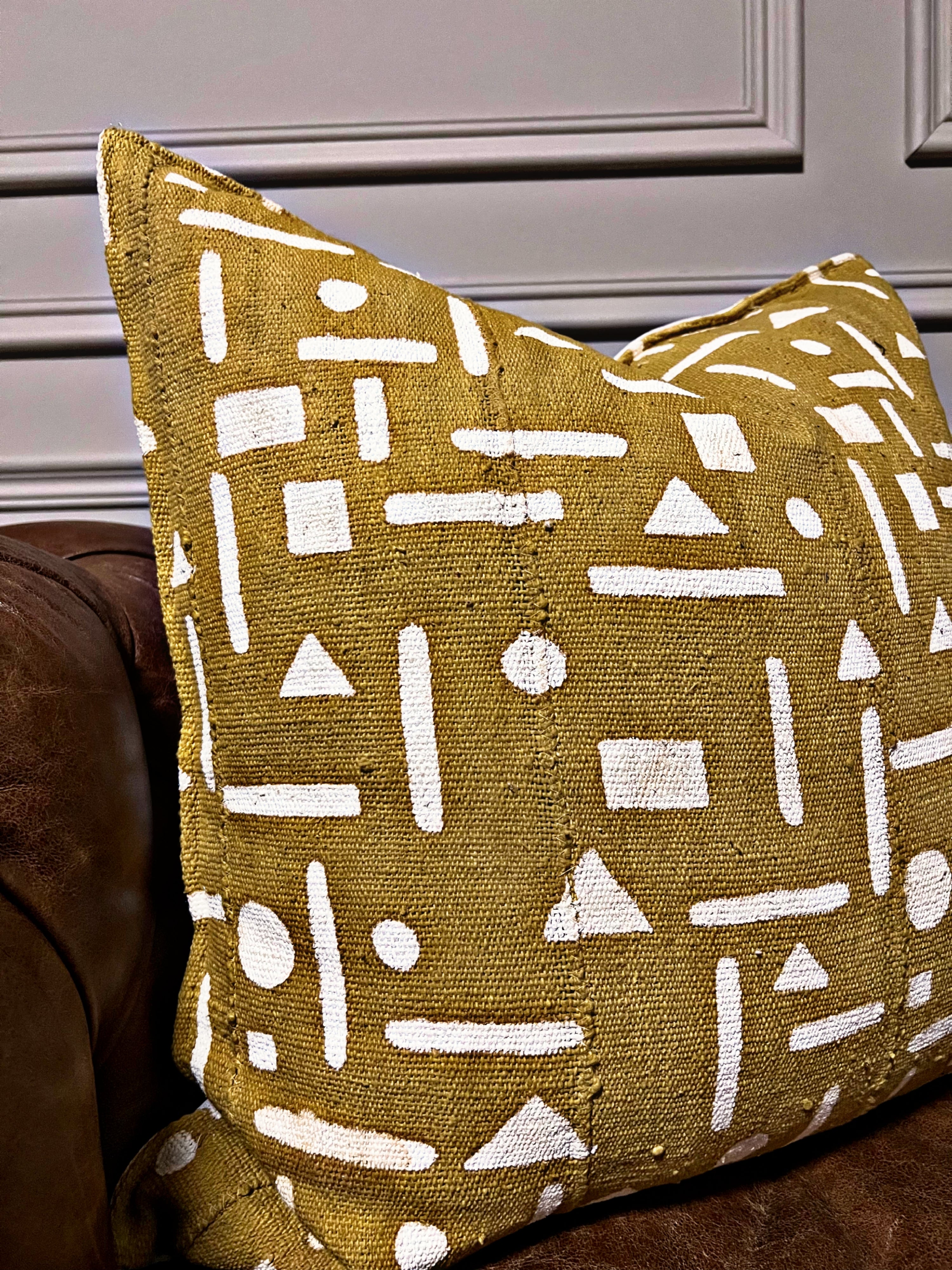 Mustard Mudcloth Cushions
