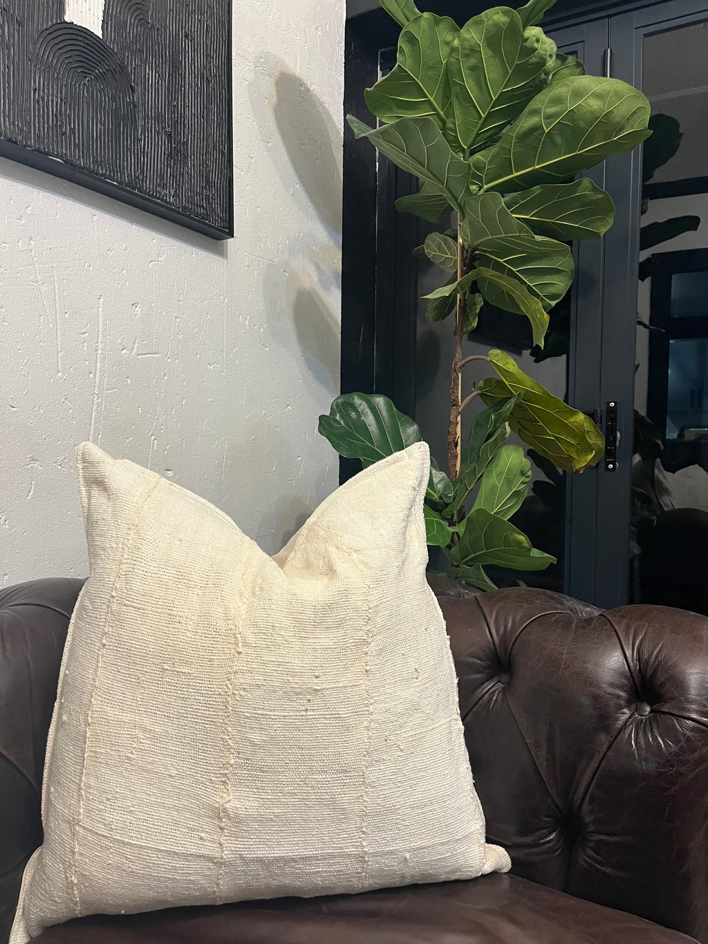 Bamako Cream Mudcloth Cushion