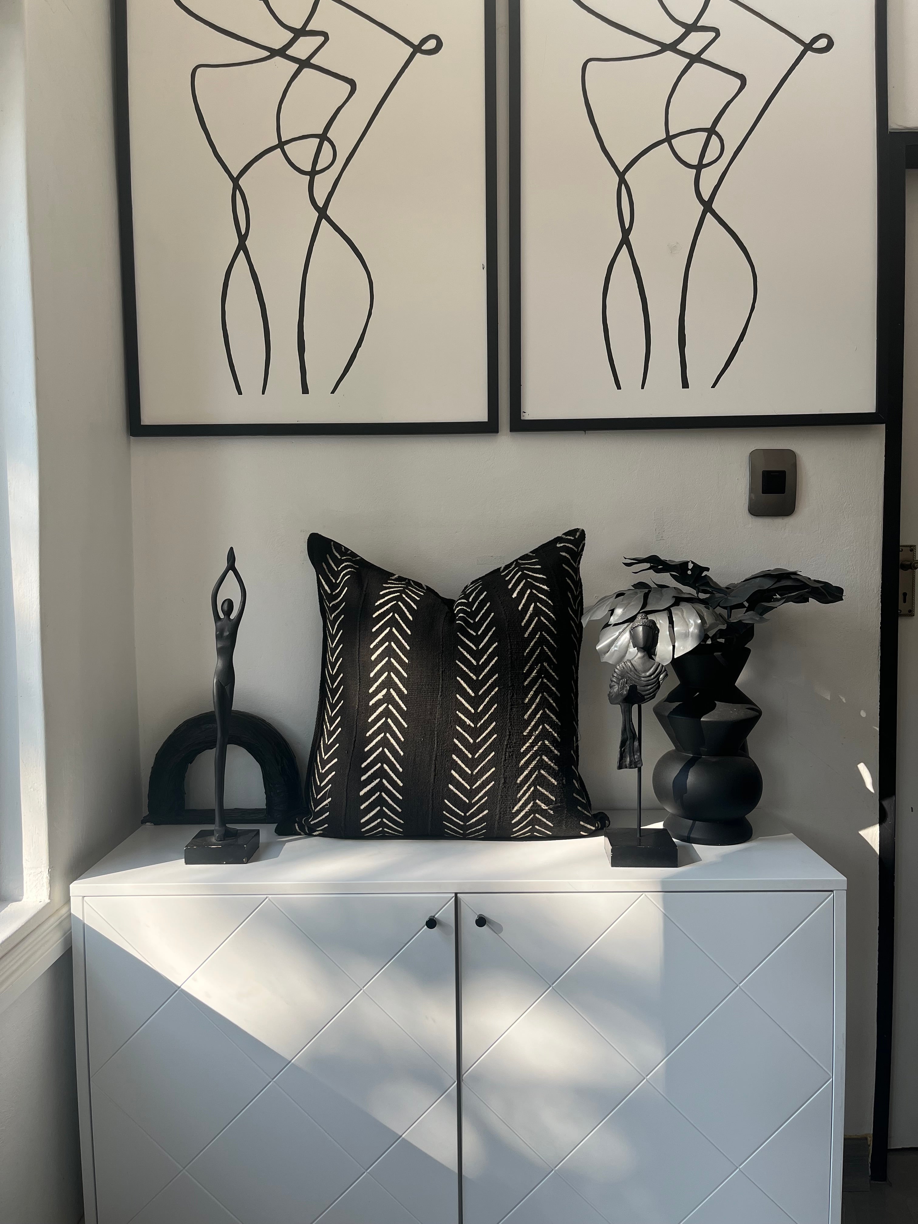 Bourem Black Mudcloth Cushion
