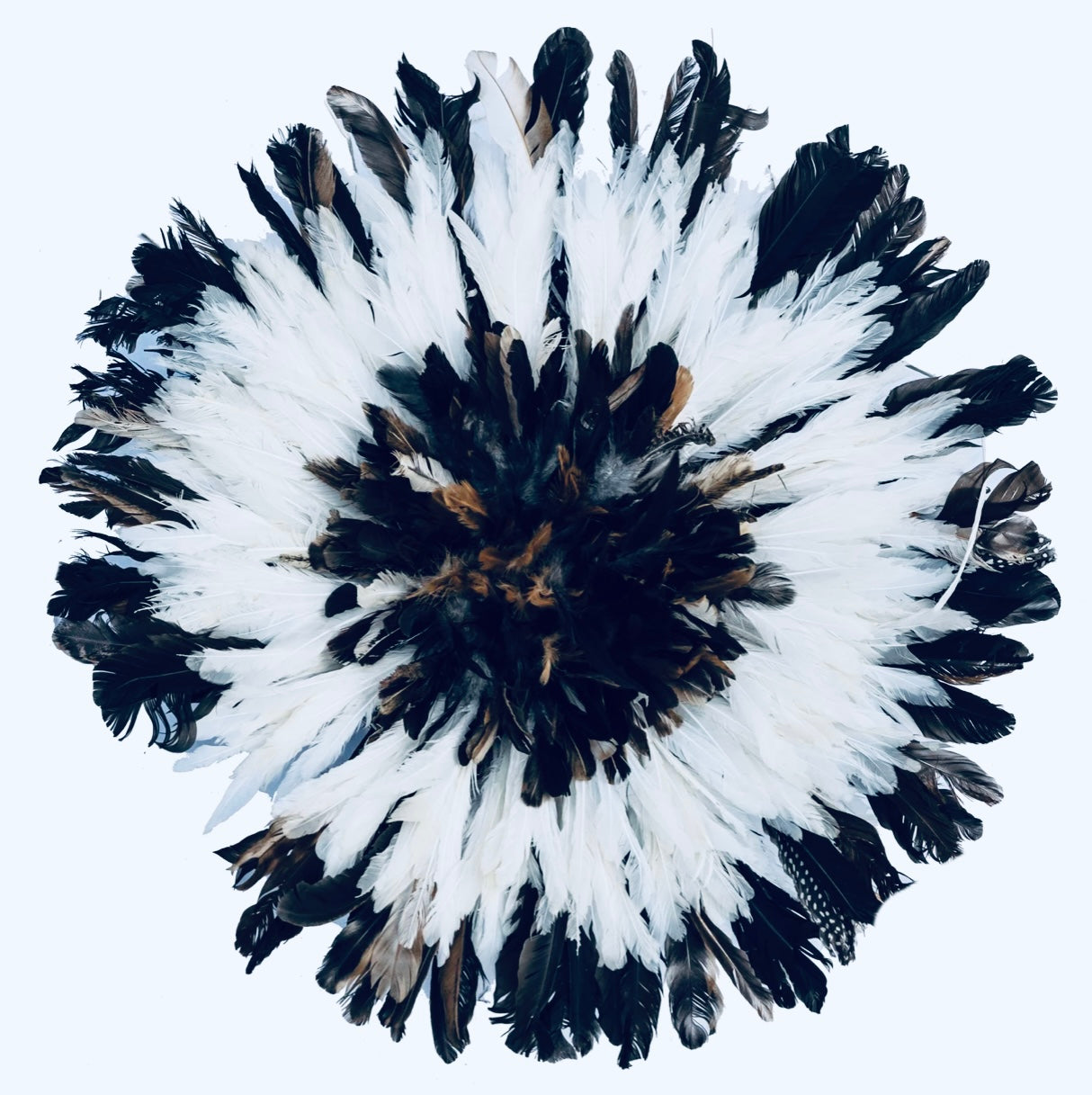 Cameroon Juju Hat Brown & Black White Ring