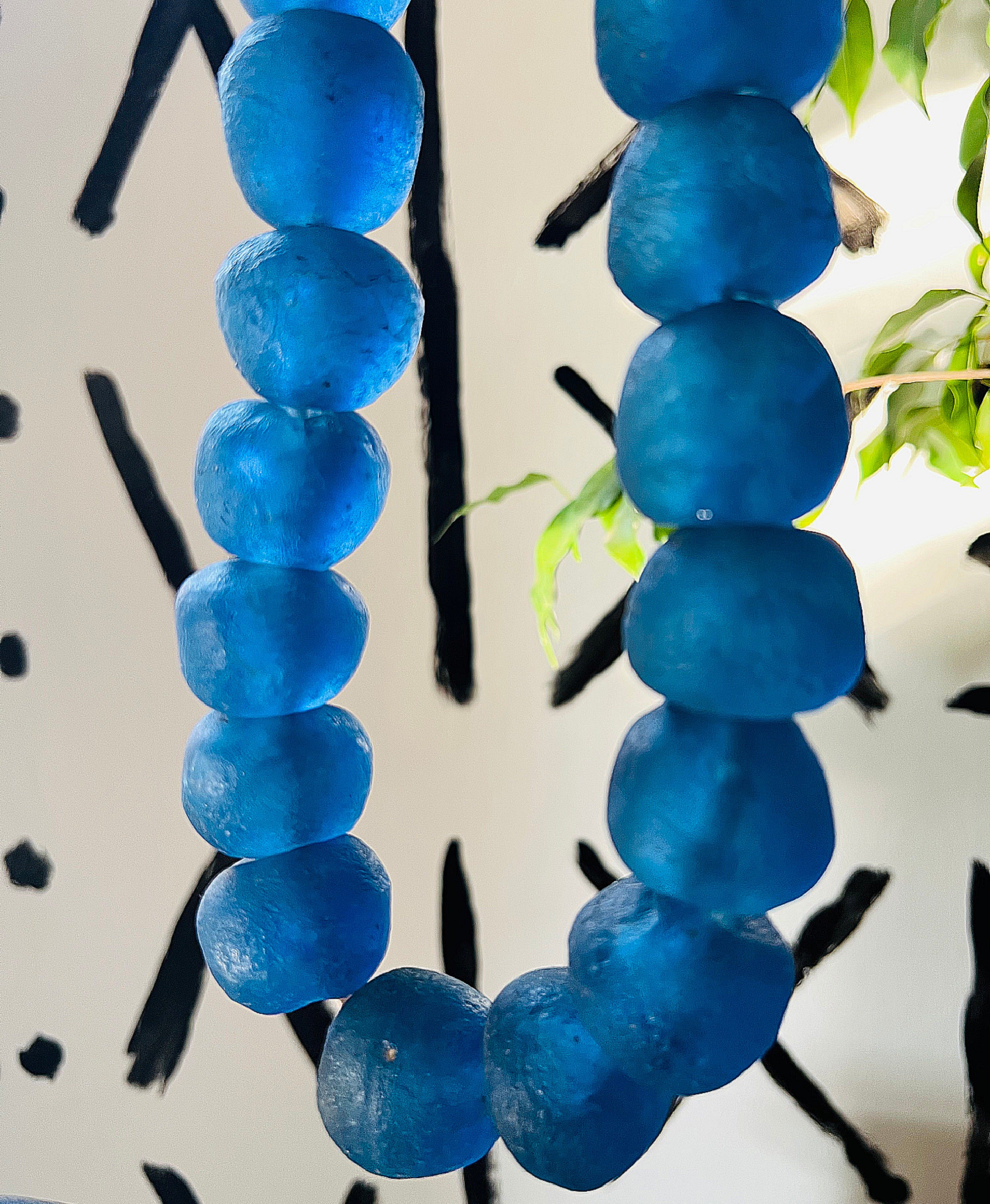 Blue Jumbo Glass Necklace