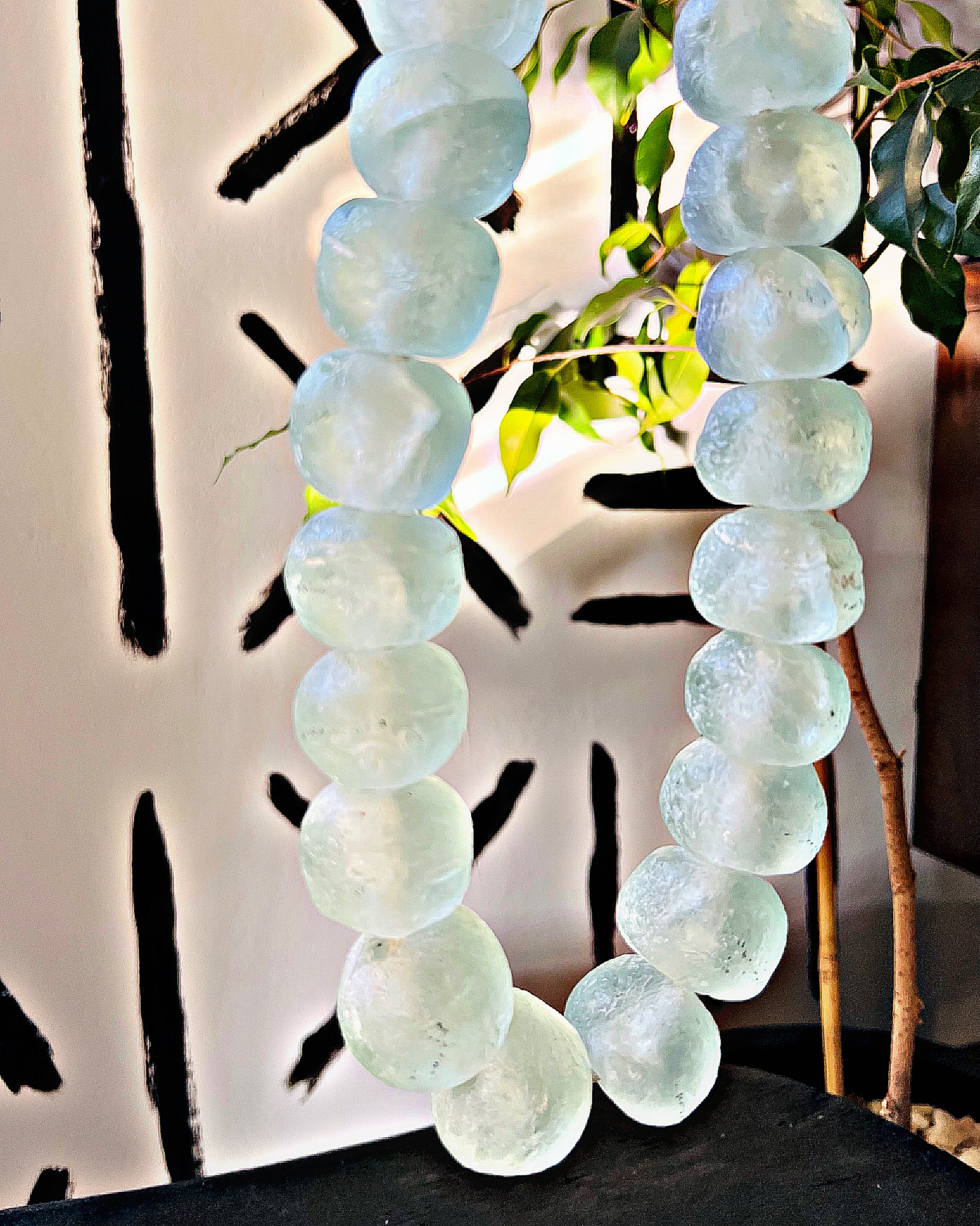 Misty Teal Jumbo Glass Necklace