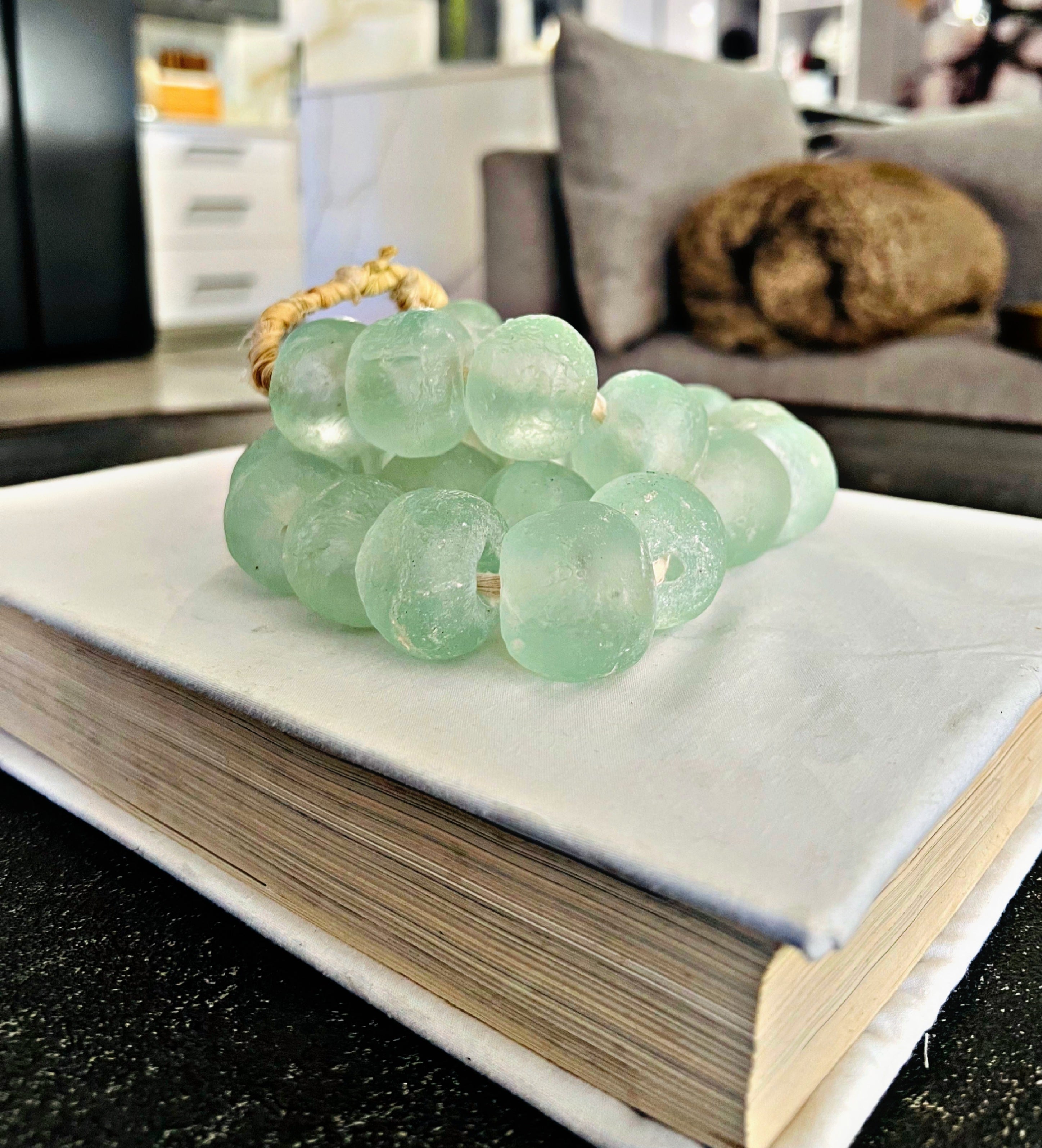 Misty Teal Jumbo Glass Necklace