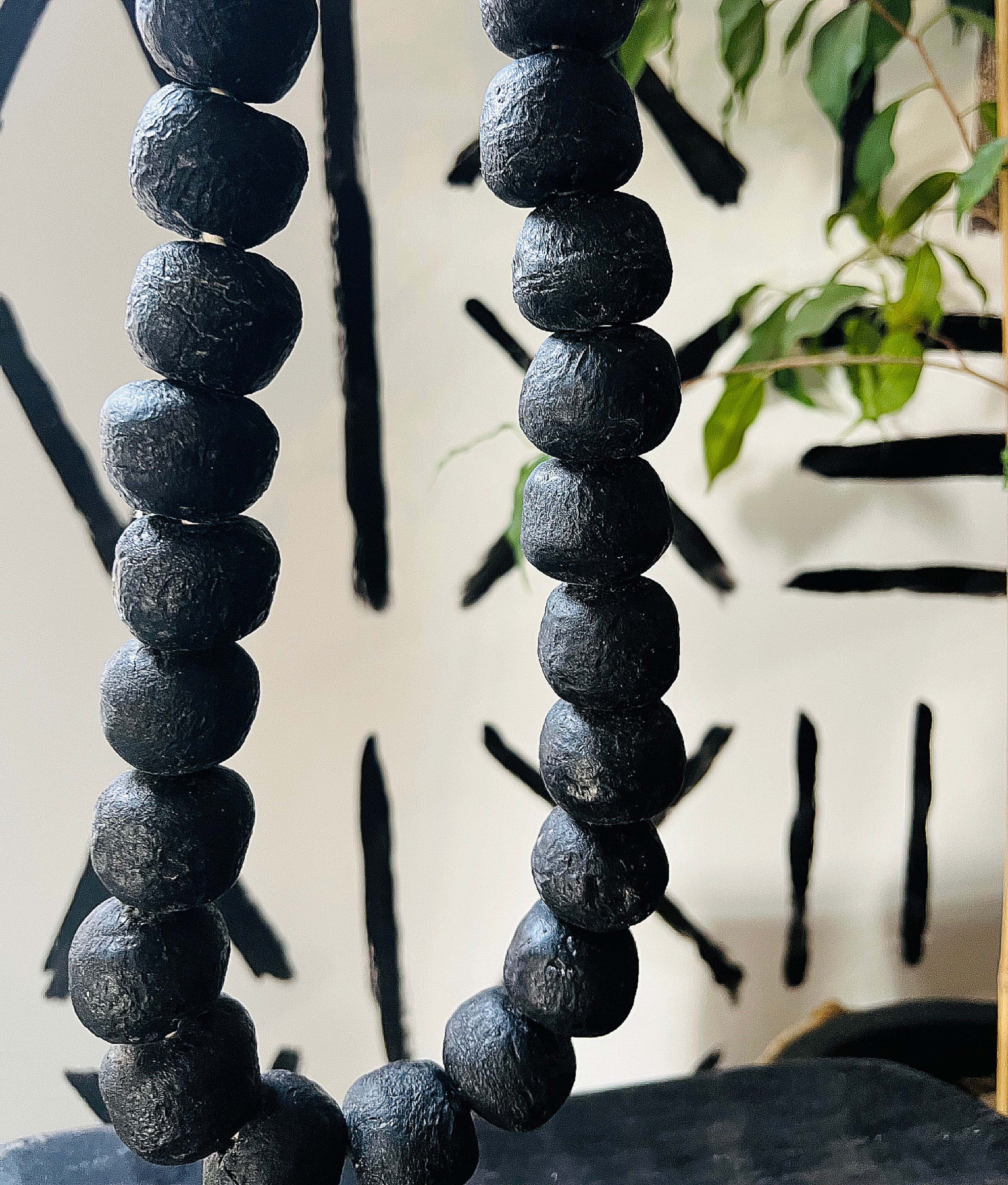 Black Jumbo Glass Necklace