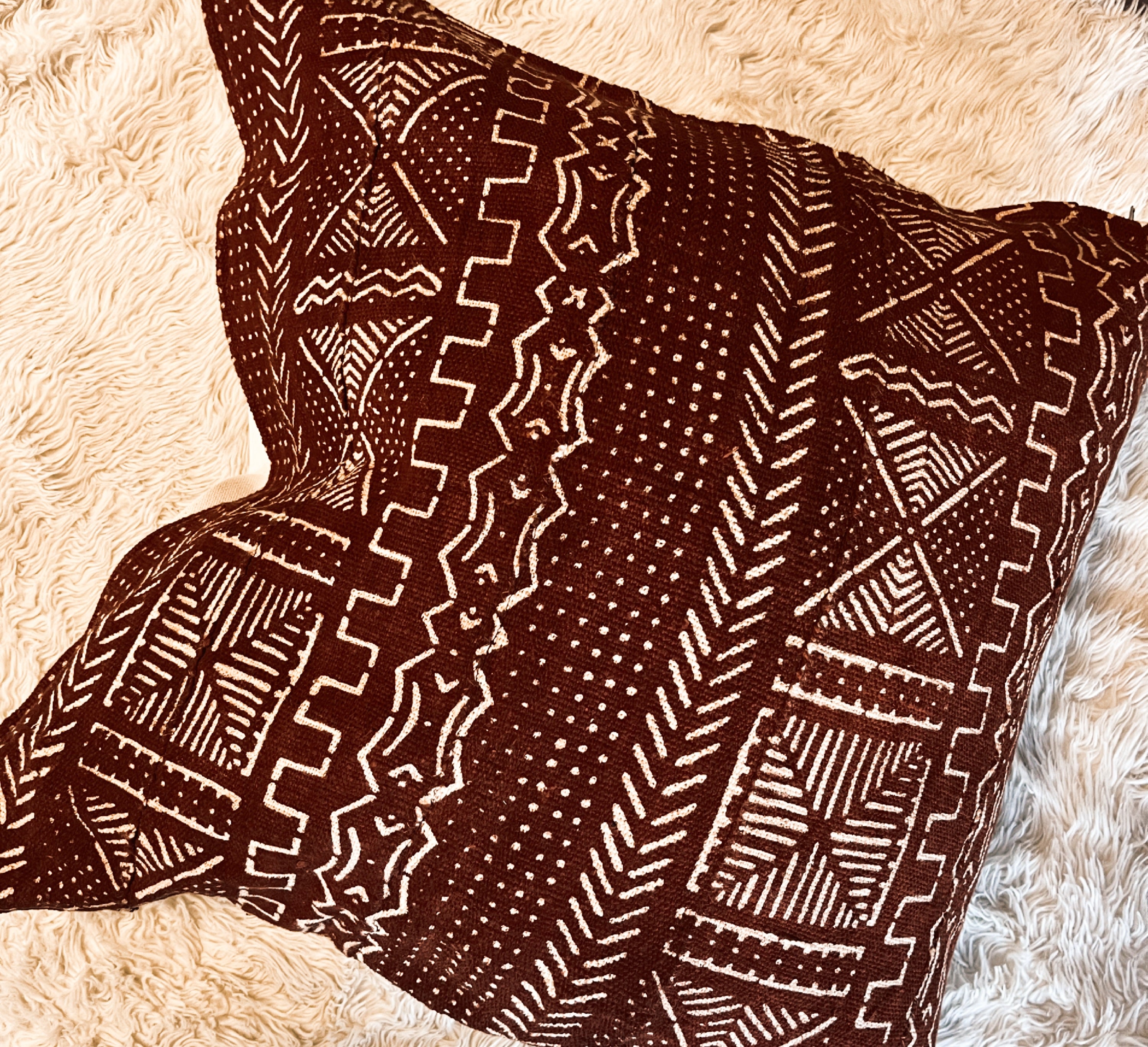 Kalabancoro Terracotta Mudcloth Cushion