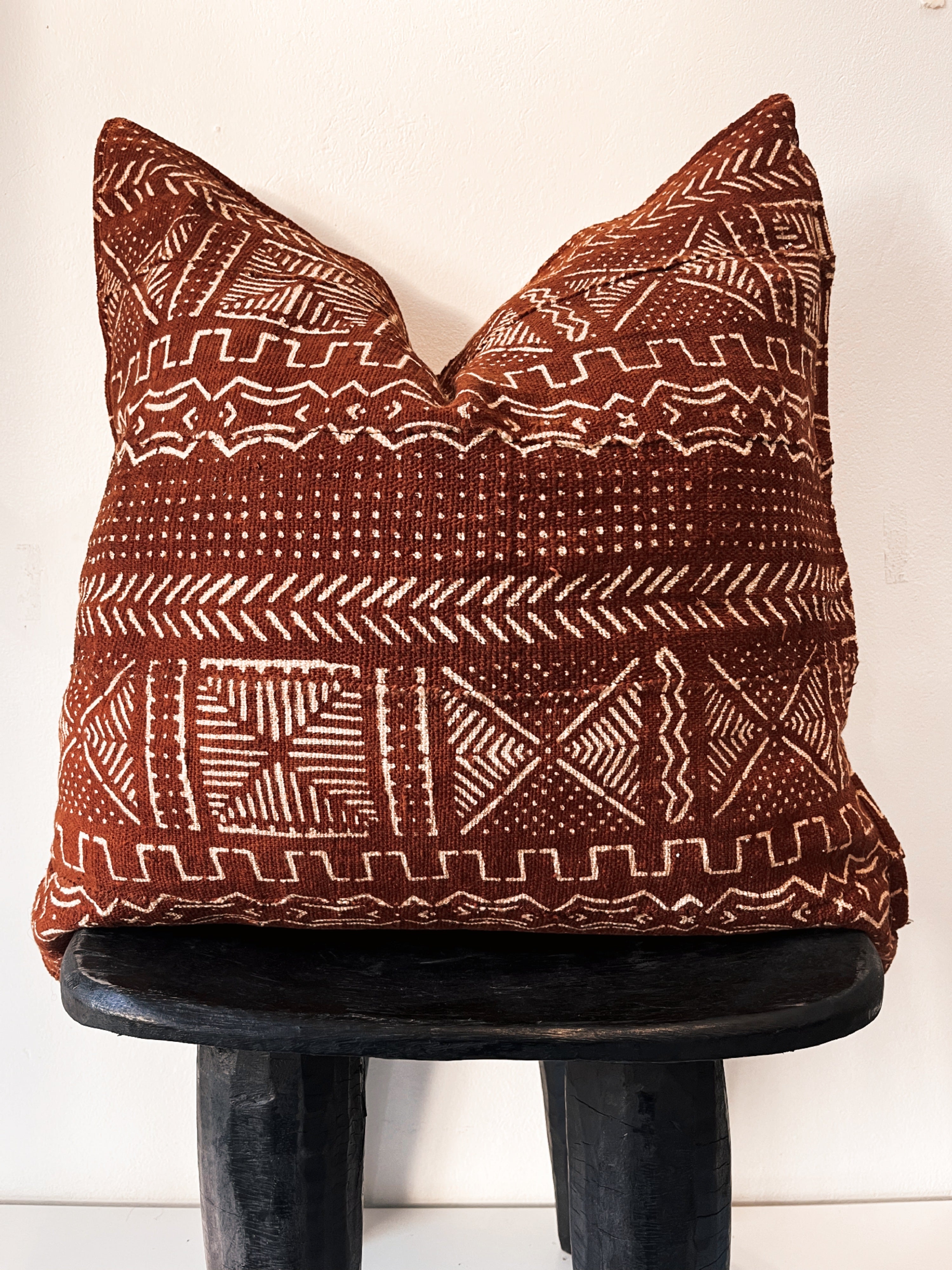 Kalabancoro Terracotta Mudcloth Cushion