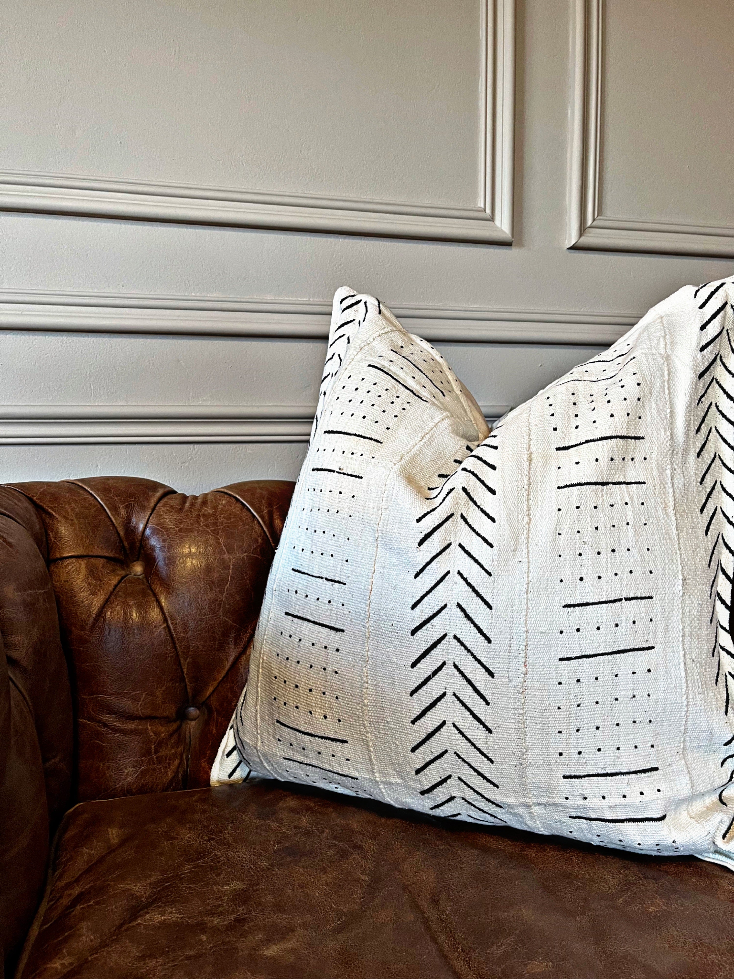 Mopti Cream Mudcloth Cushion