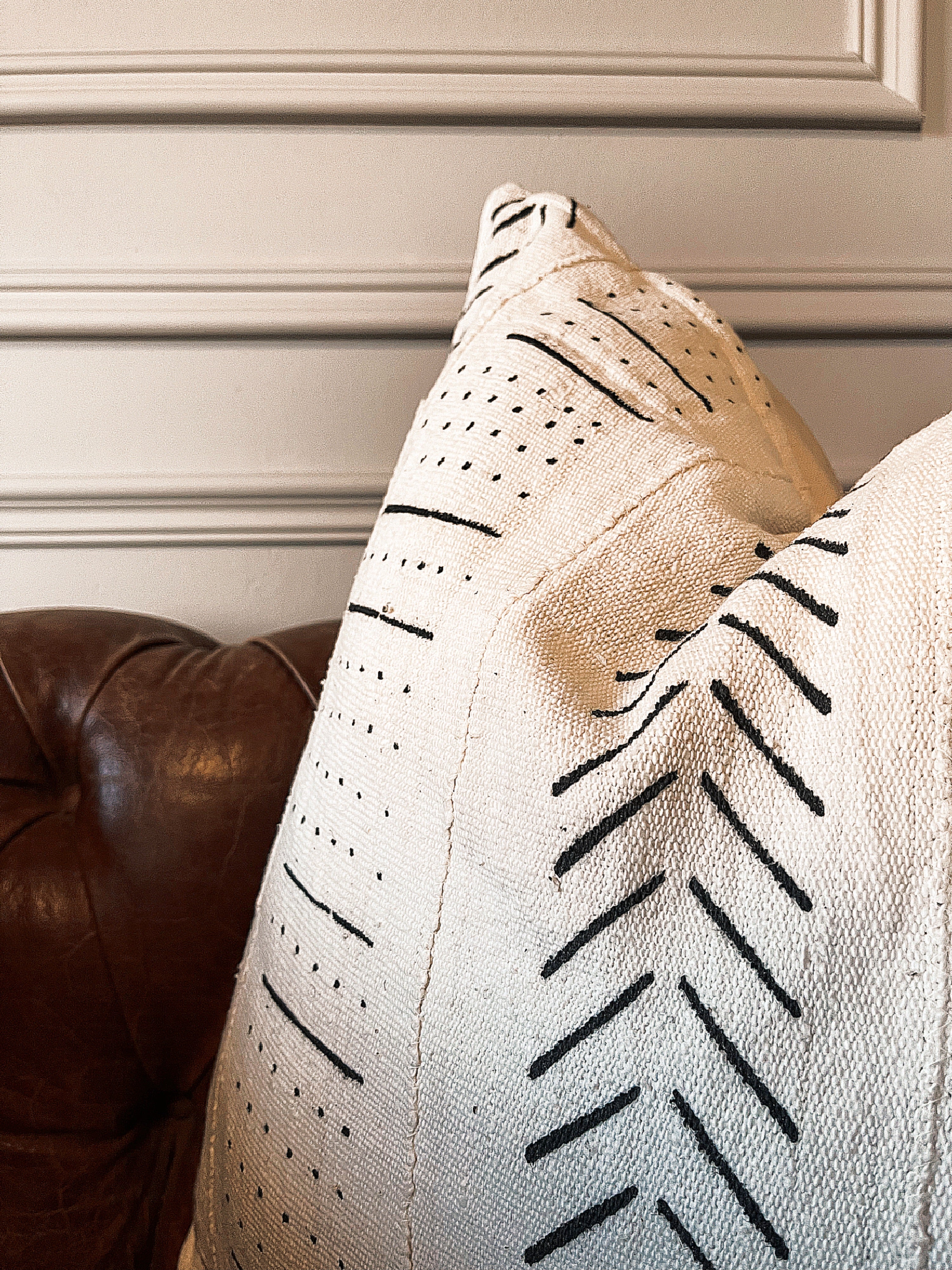 Mopti Cream Mudcloth Cushion