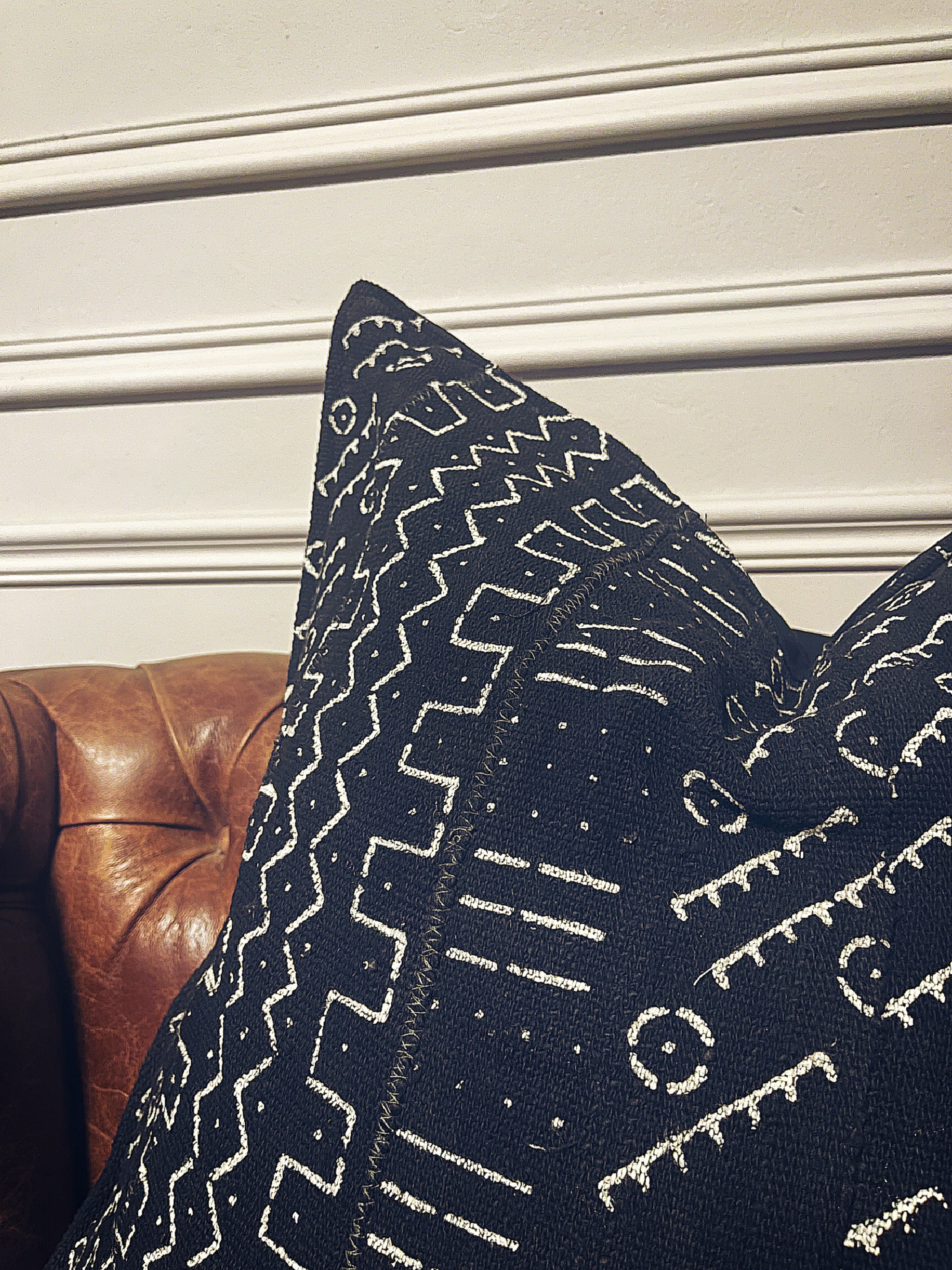 Bourem Black Mudcloth Cushion