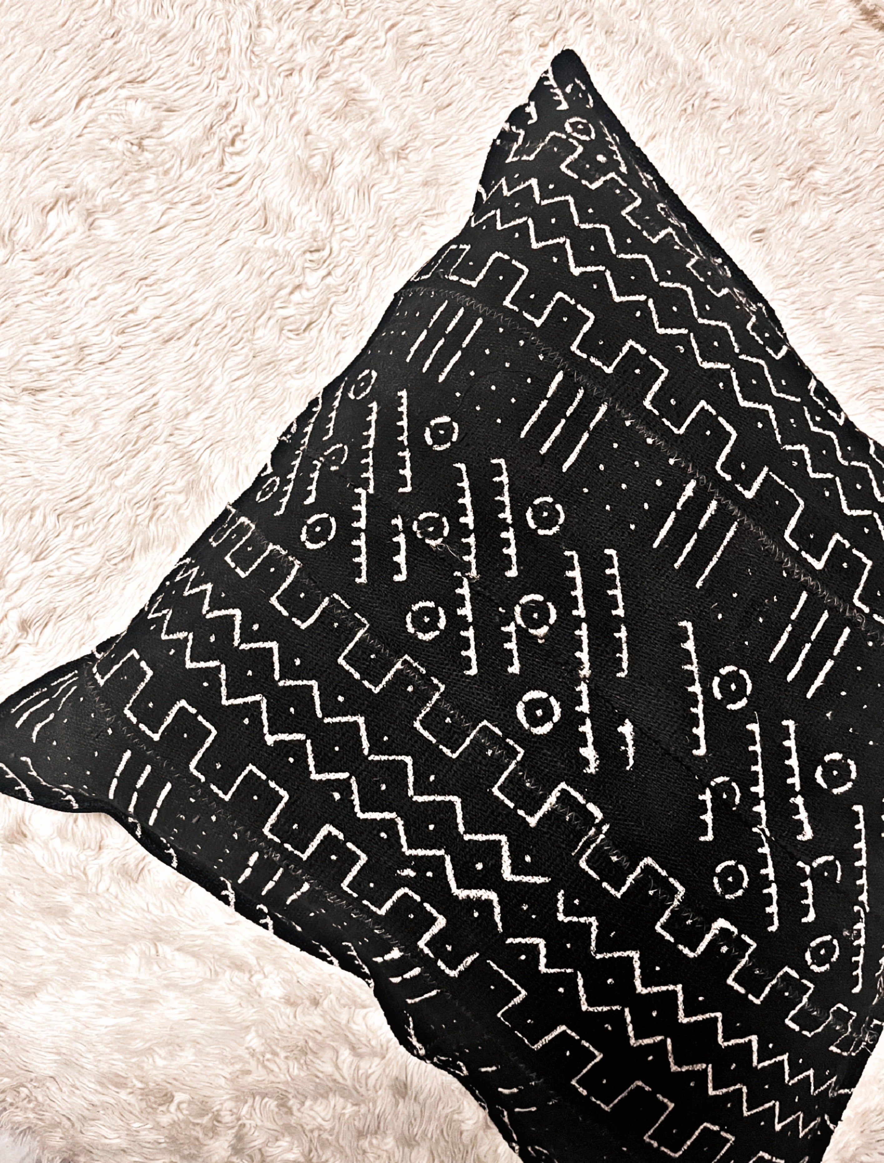 Bourem Black Mudcloth Cushion
