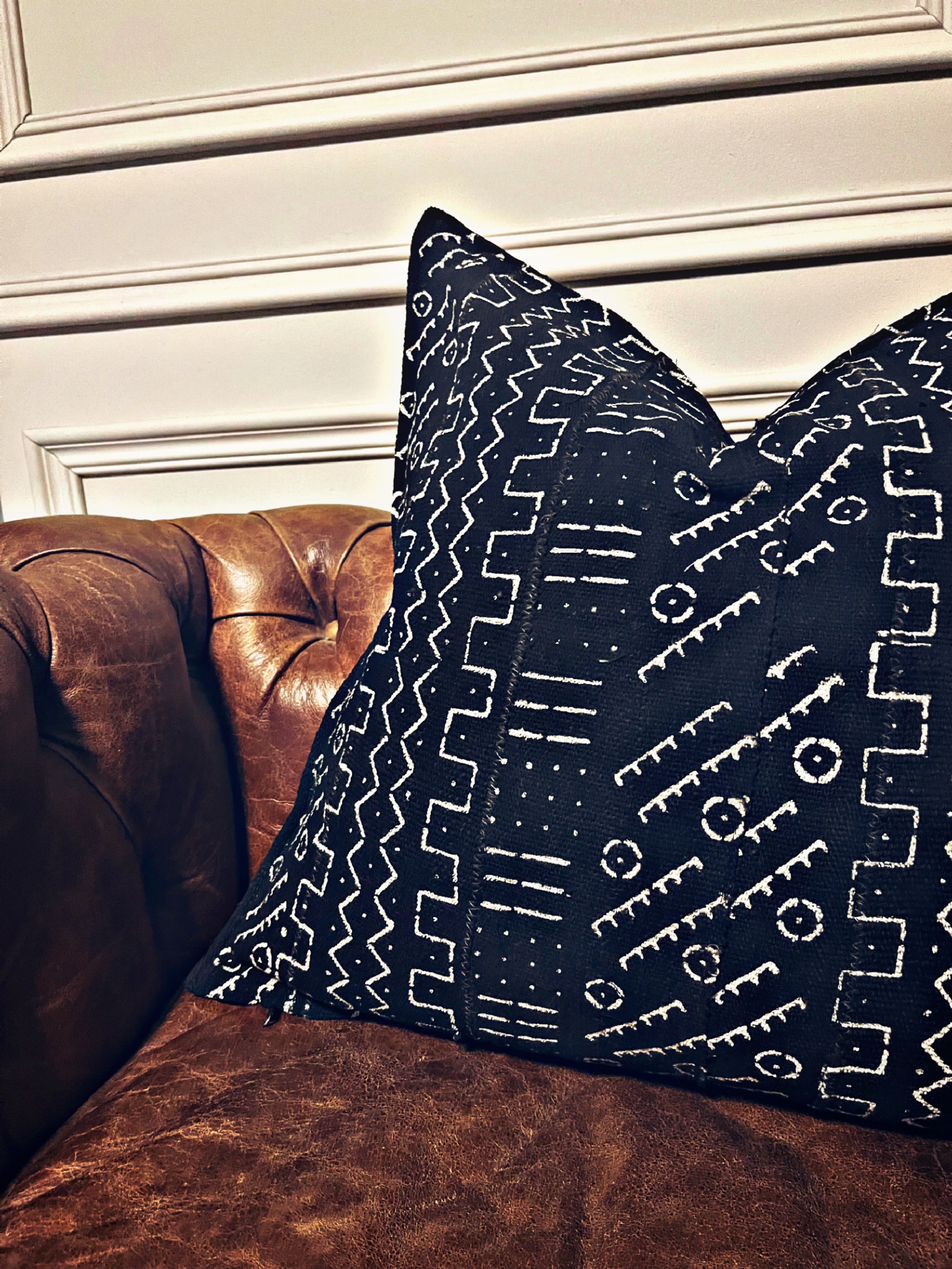Bourem Black Mudcloth Cushion