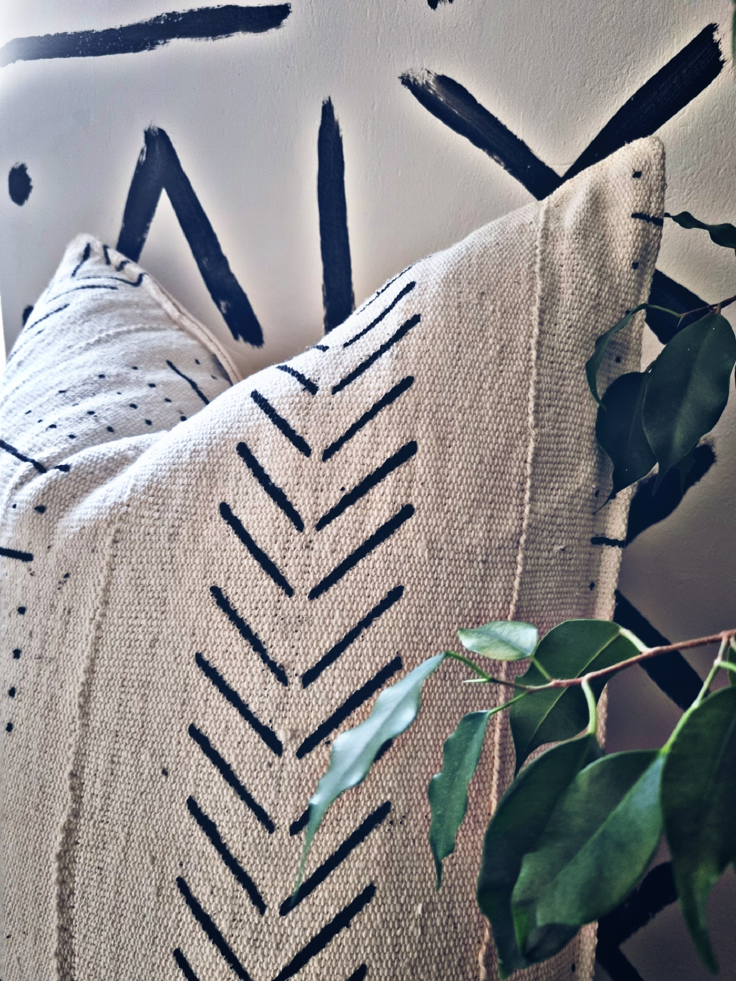 Mopti Cream Mudcloth Cushion
