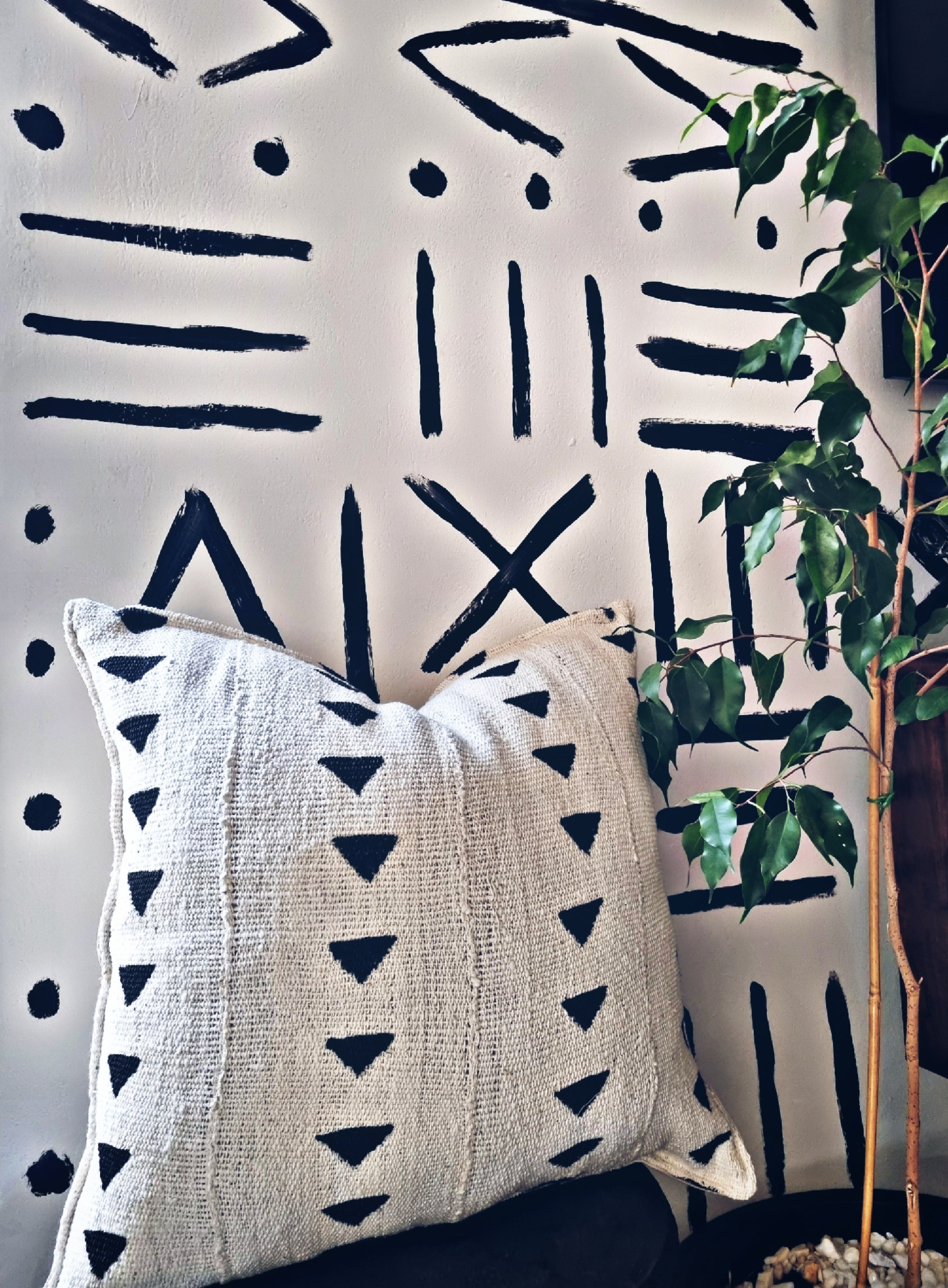Tonka Cream Mudcloth Cushion