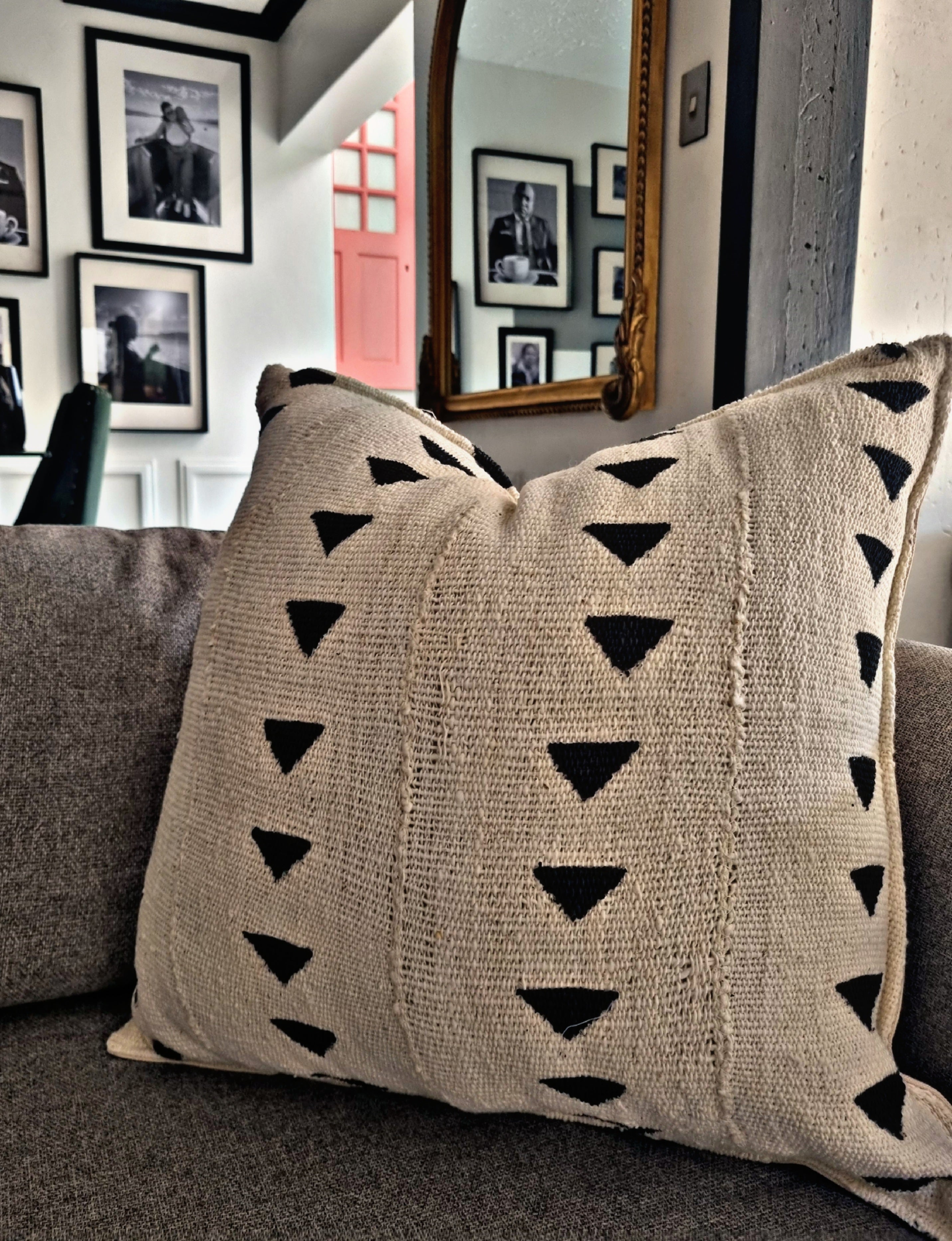 Tonka Cream Mudcloth Cushion