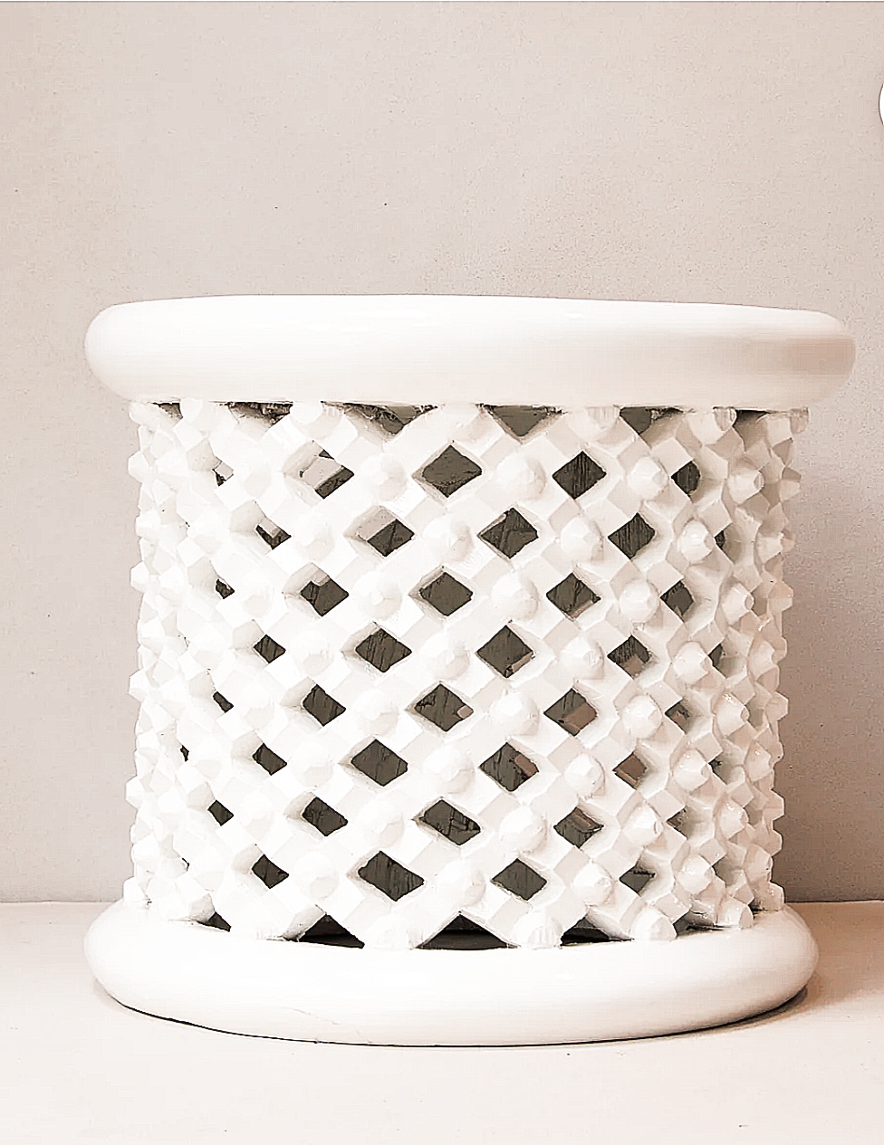 White Bamineke Table