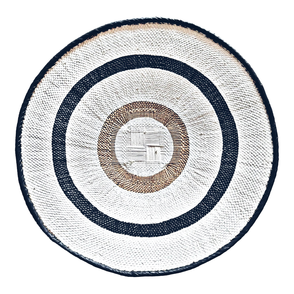 Black & White Painted Tonga Basket 02