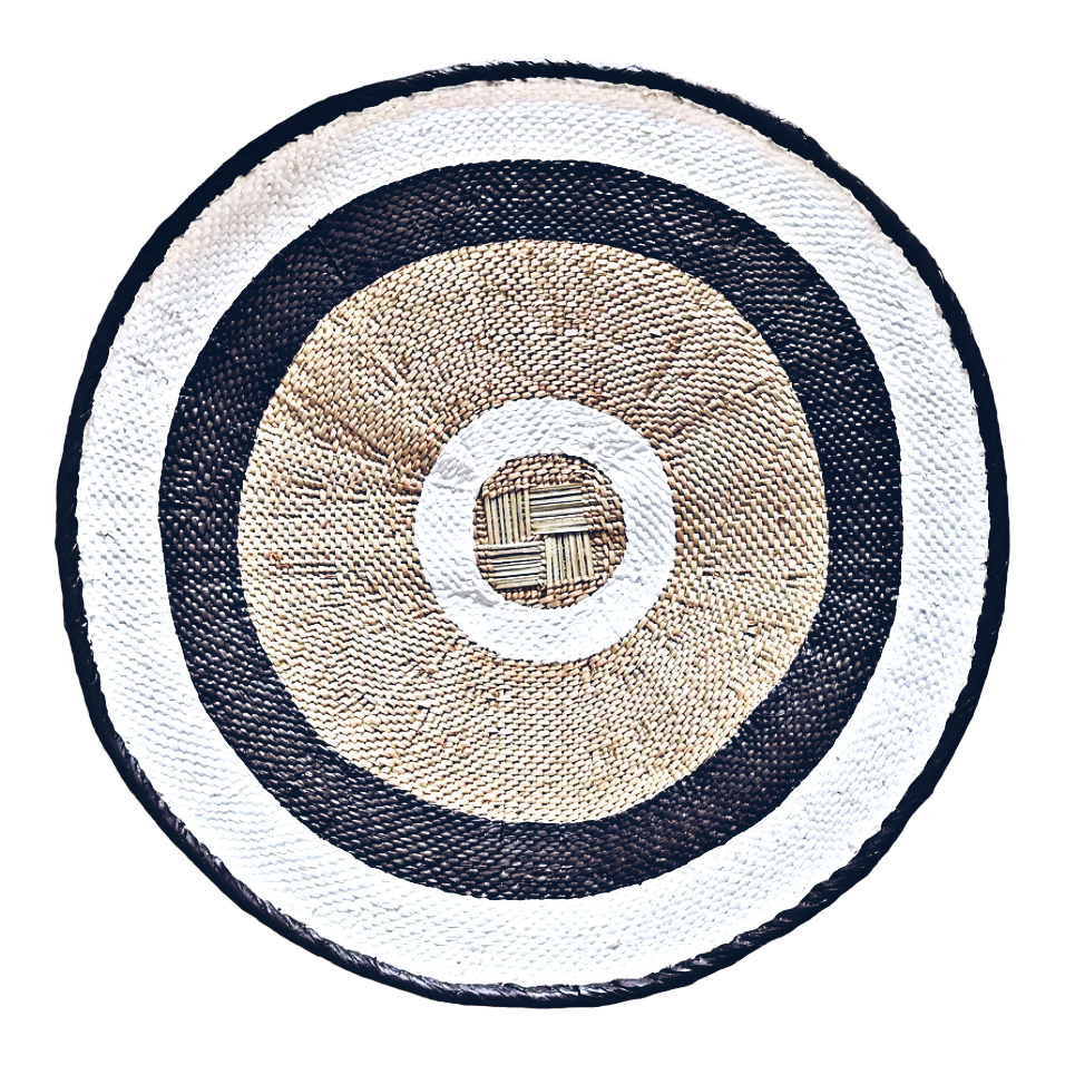 Black & White Painted Tonga Basket 01