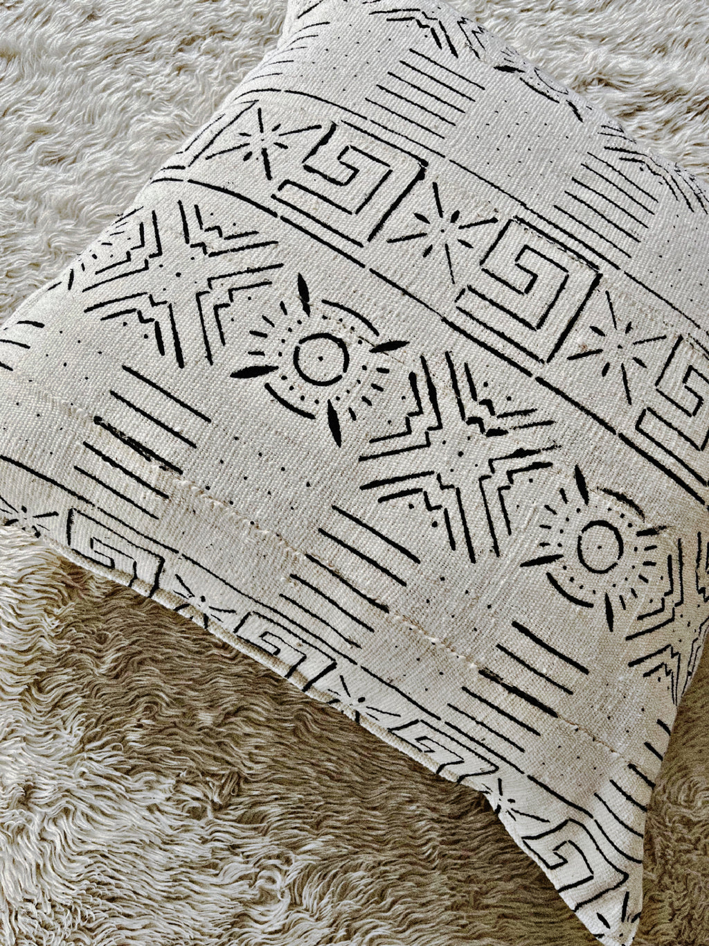 Nioro du Sahel Cream Mudcloth Cushion