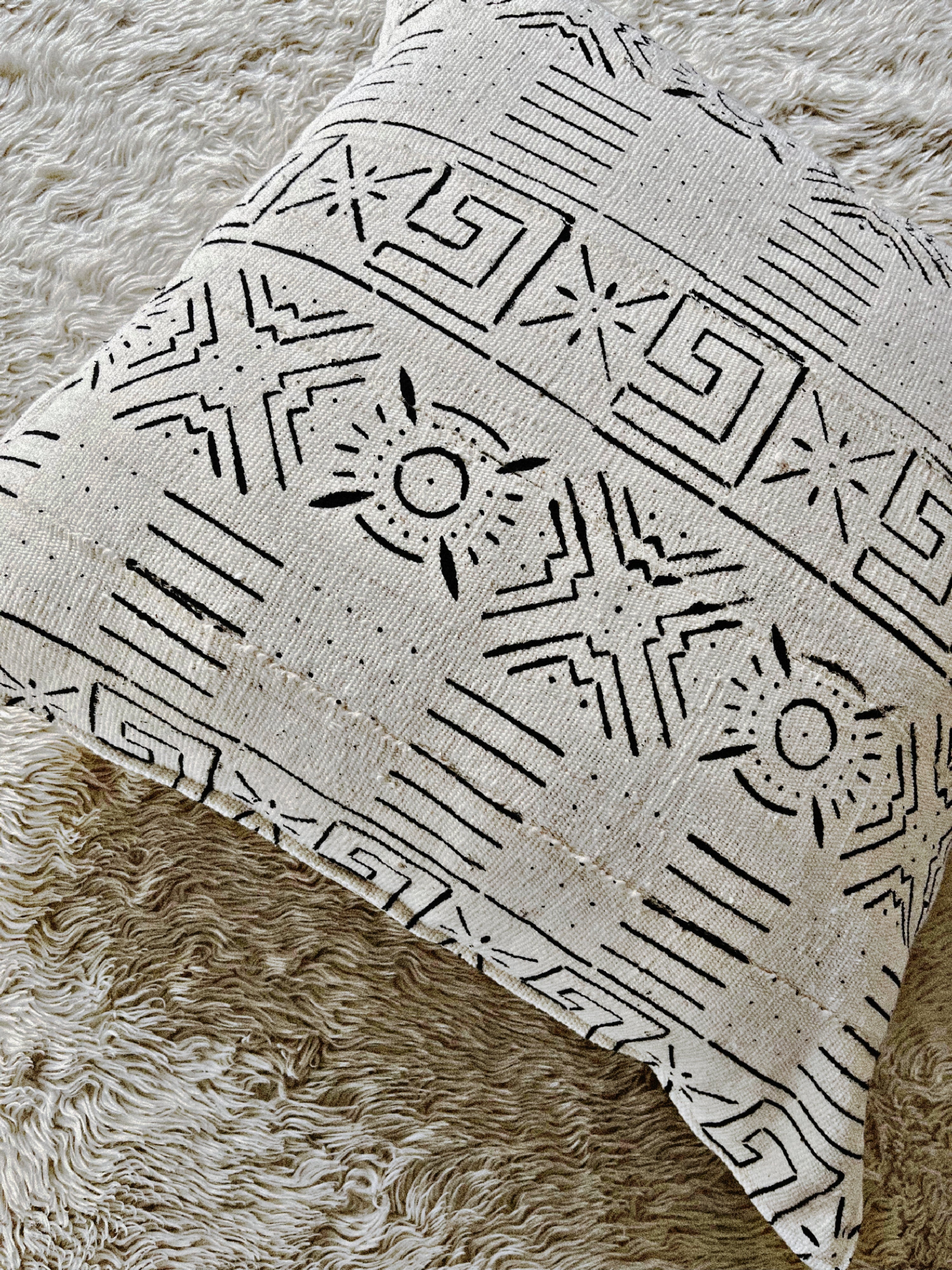 Nioro du Sahel Cream Mudcloth Cushion