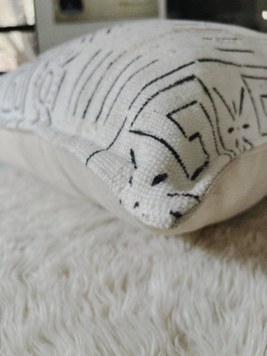 Nioro du Sahel Cream Mudcloth Cushion