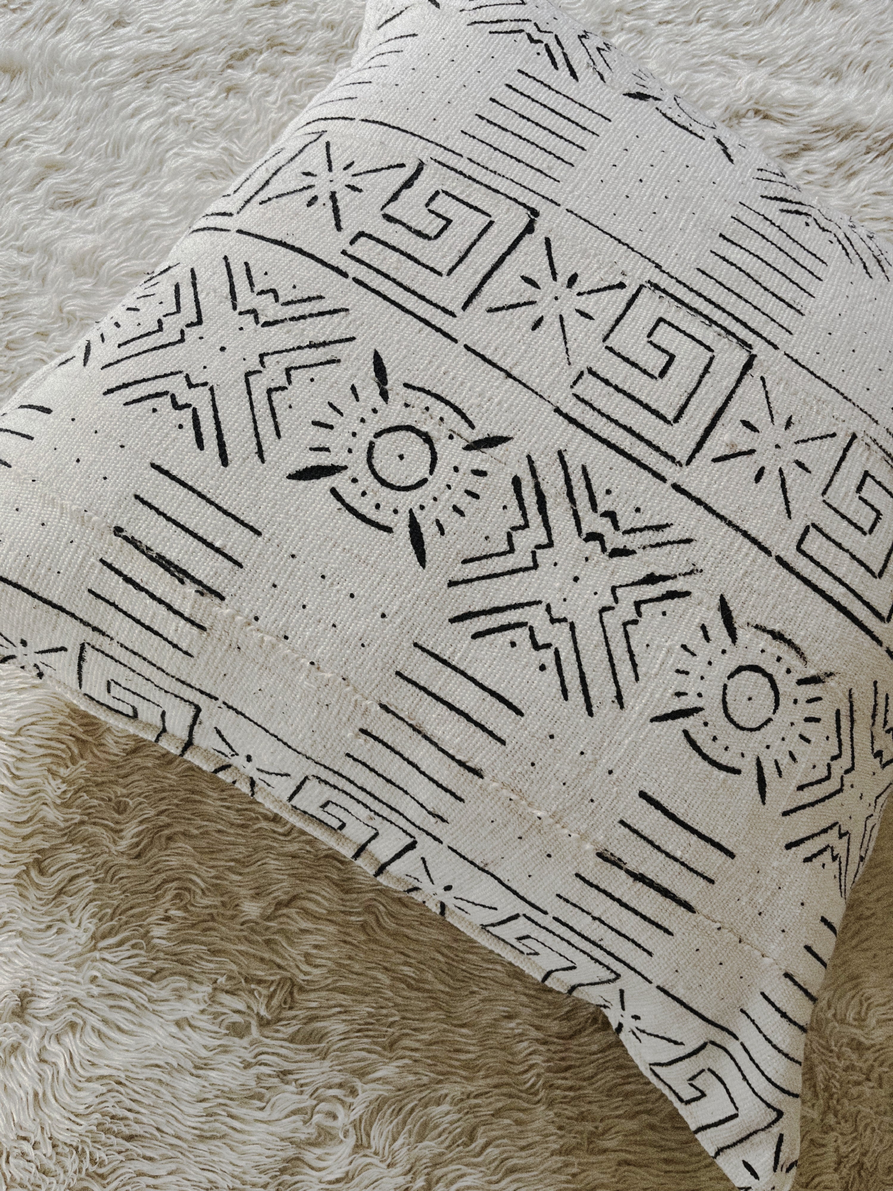 Nioro du Sahel Cream Mudcloth Cushion