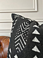Dire Black Mudcloth Cushion
