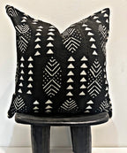 Dire Black Mudcloth Cushion