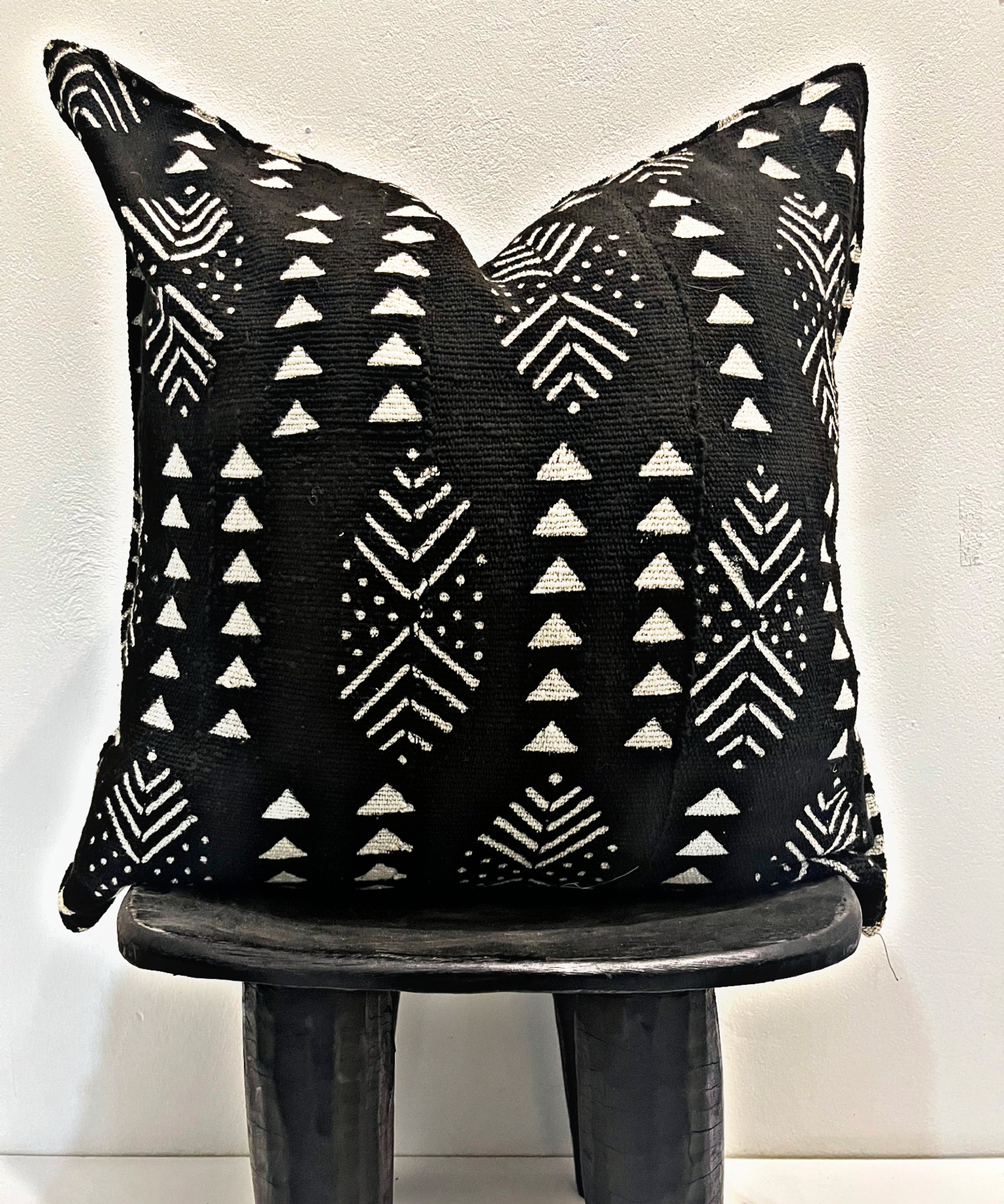Dire Black Mudcloth Cushion
