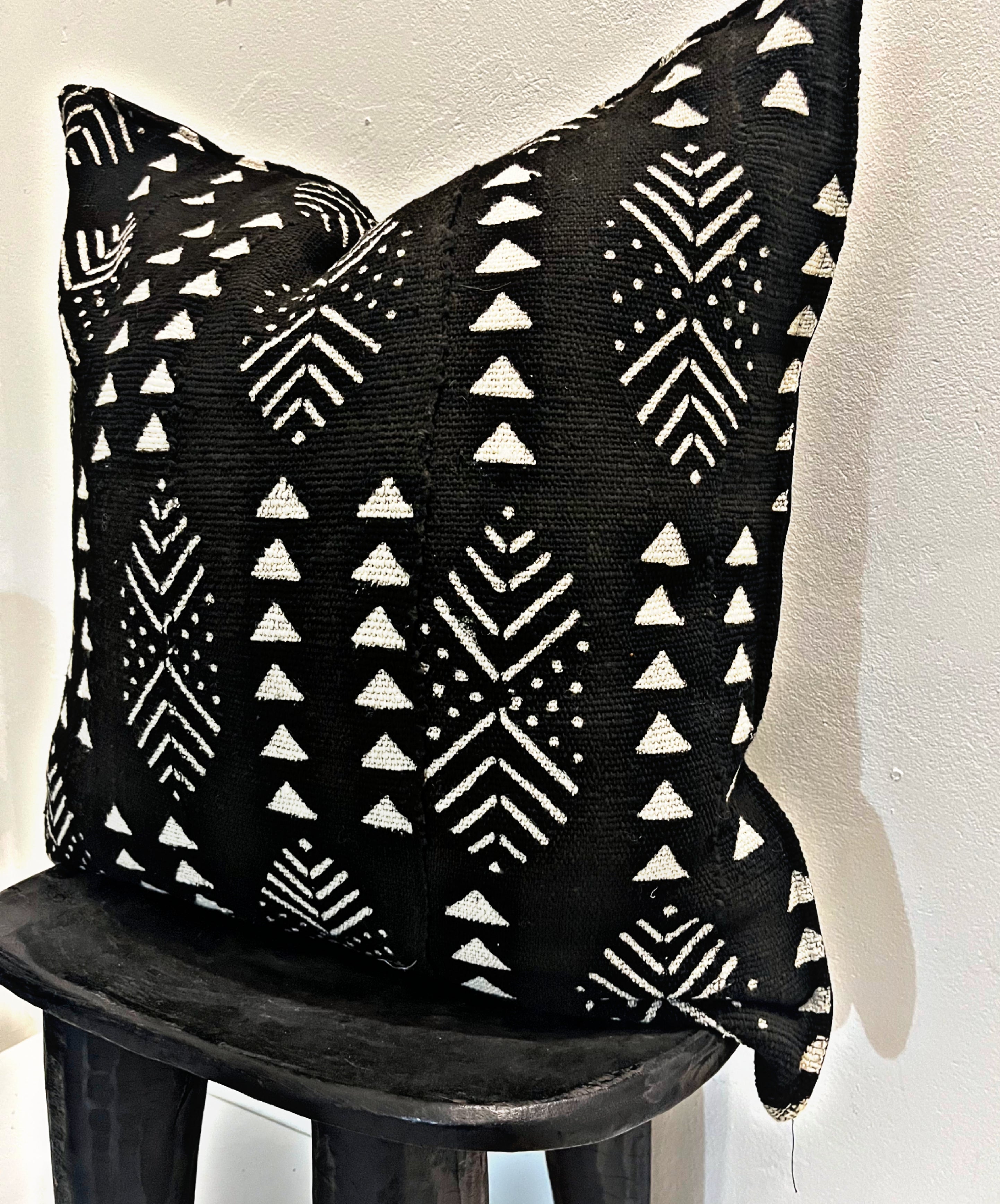 Dire Black Mudcloth Cushion