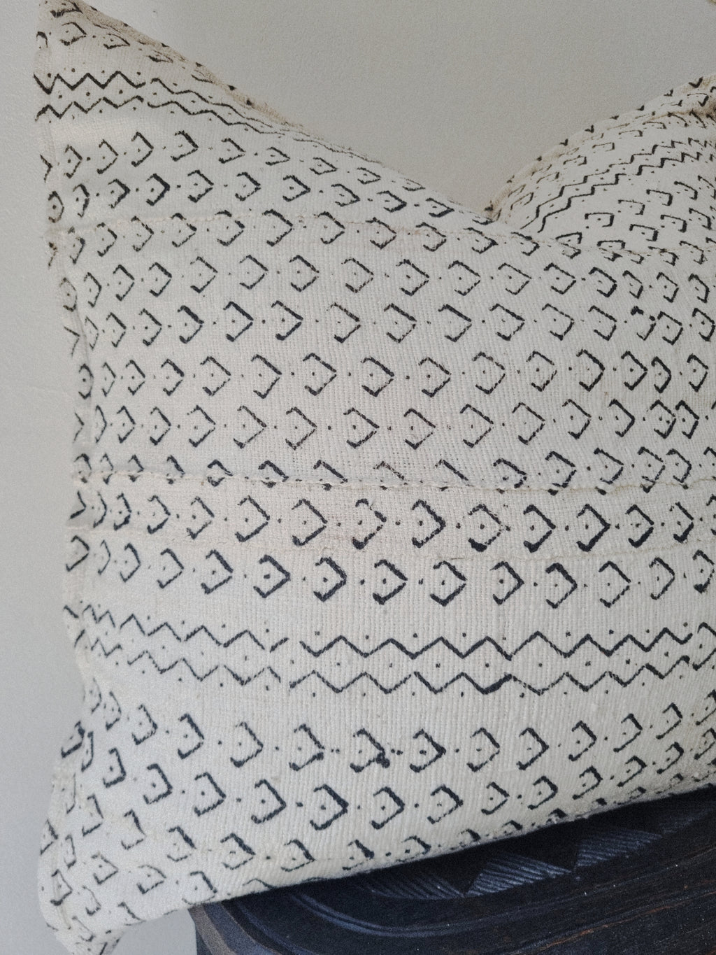 Koro Cream Mudcloth Cushion