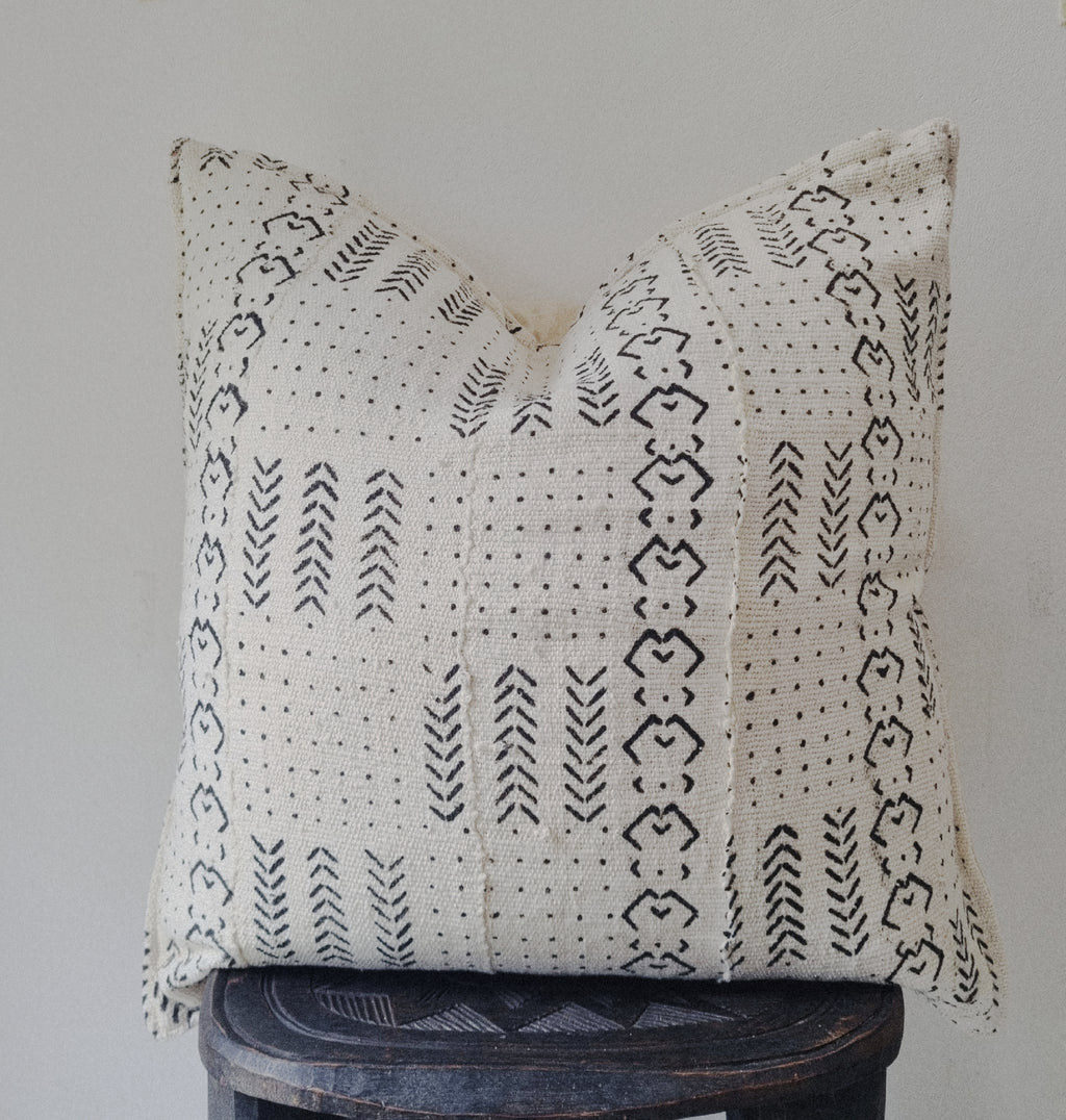 Diema Cream Mudcloth Cushion