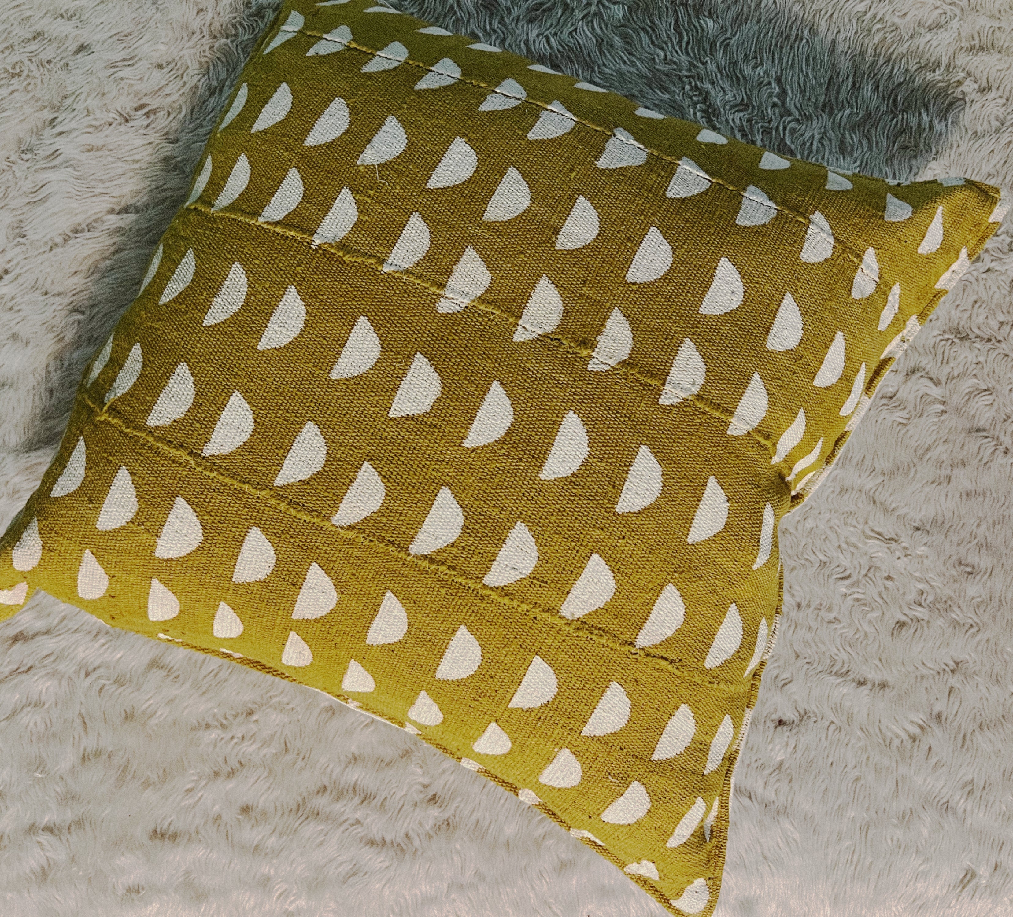Djenne Mustard Mudcloth Cushion