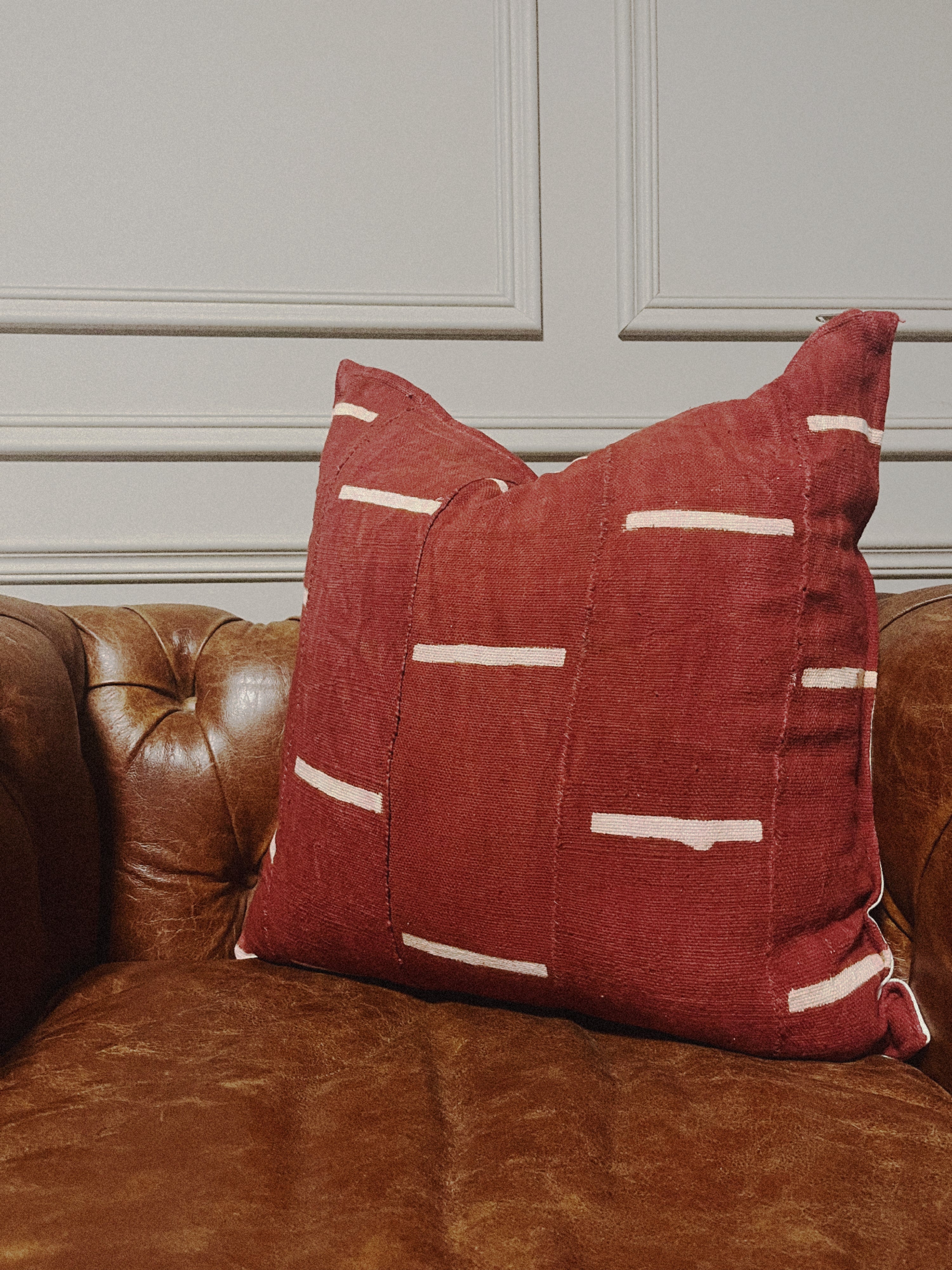 Kolokani Rust Mudcloth Cushion