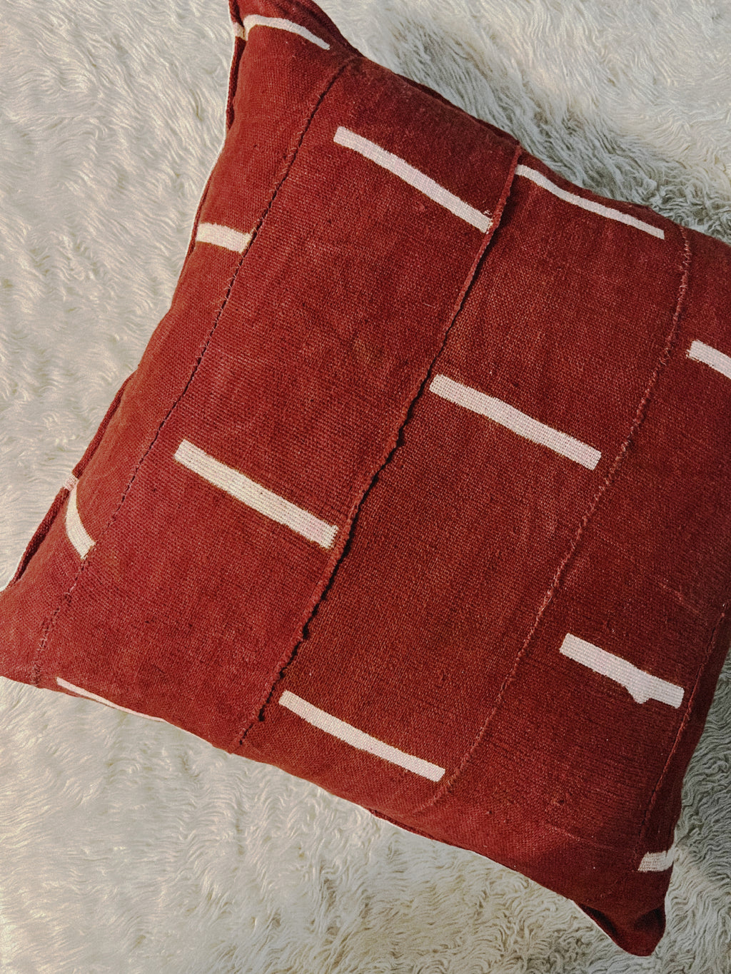 Kolokani Rust Mudcloth Cushion