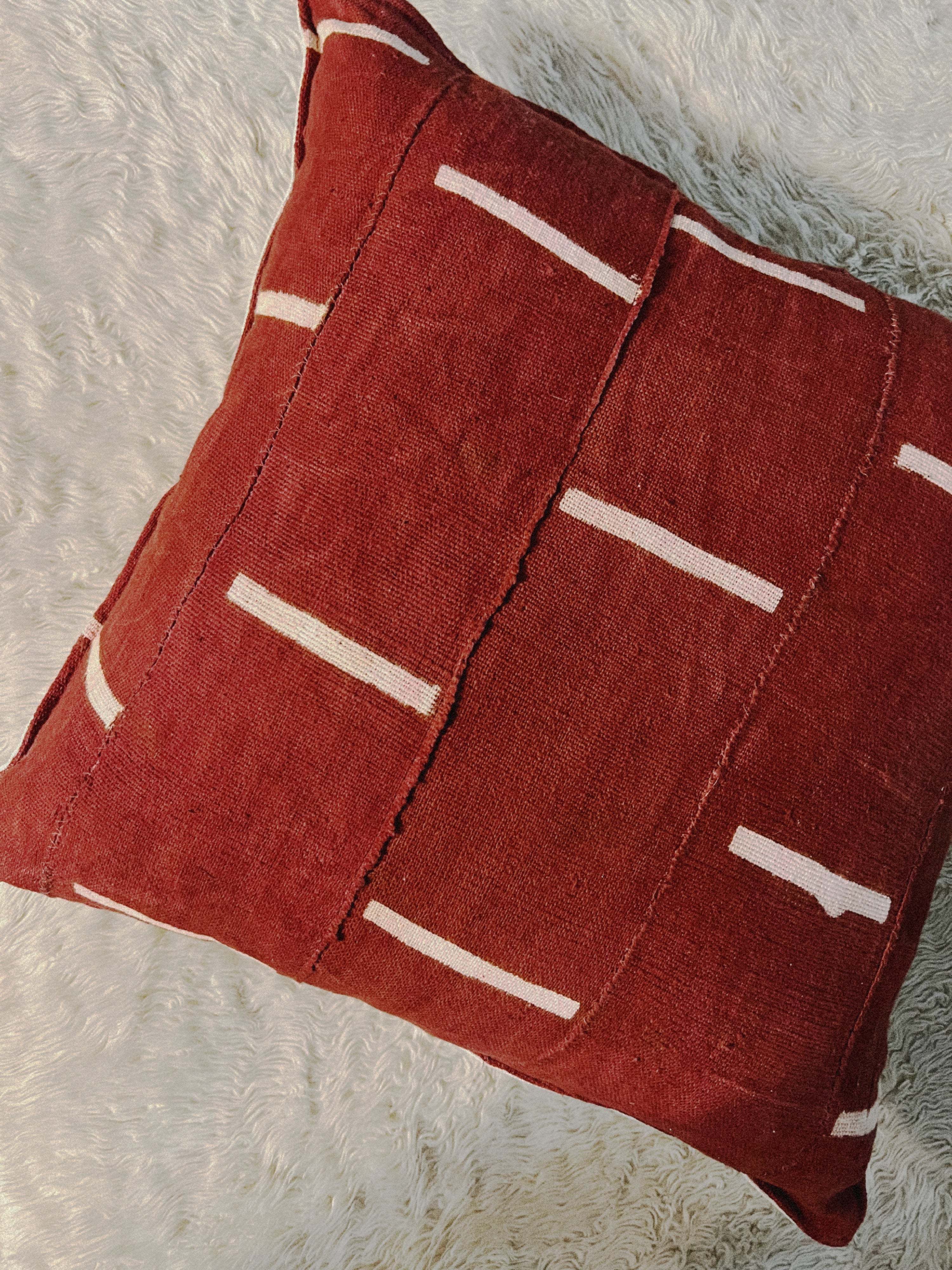 Kolokani Rust Mudcloth Cushion