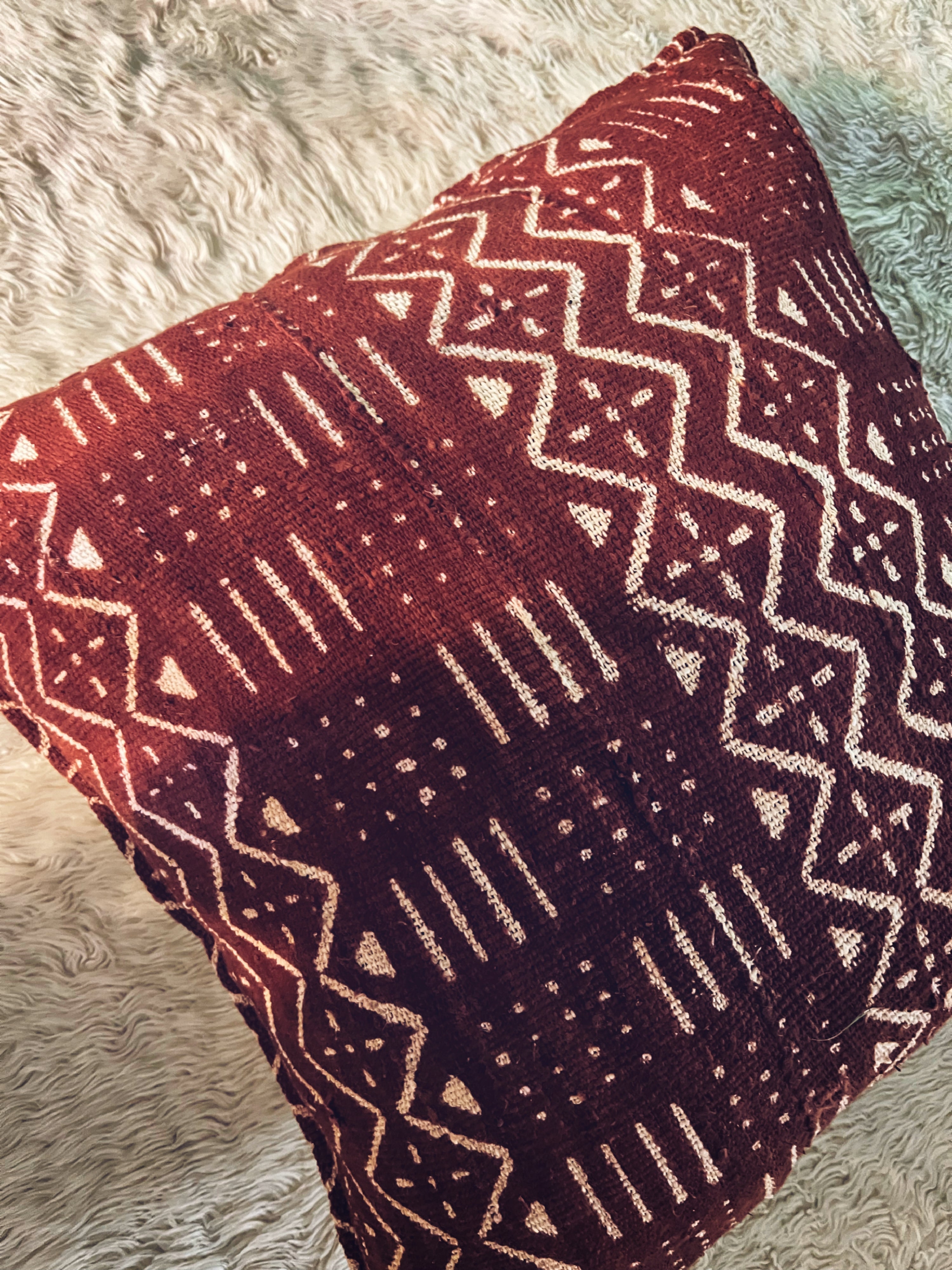 Kidal Rust Mudcloth Cushion