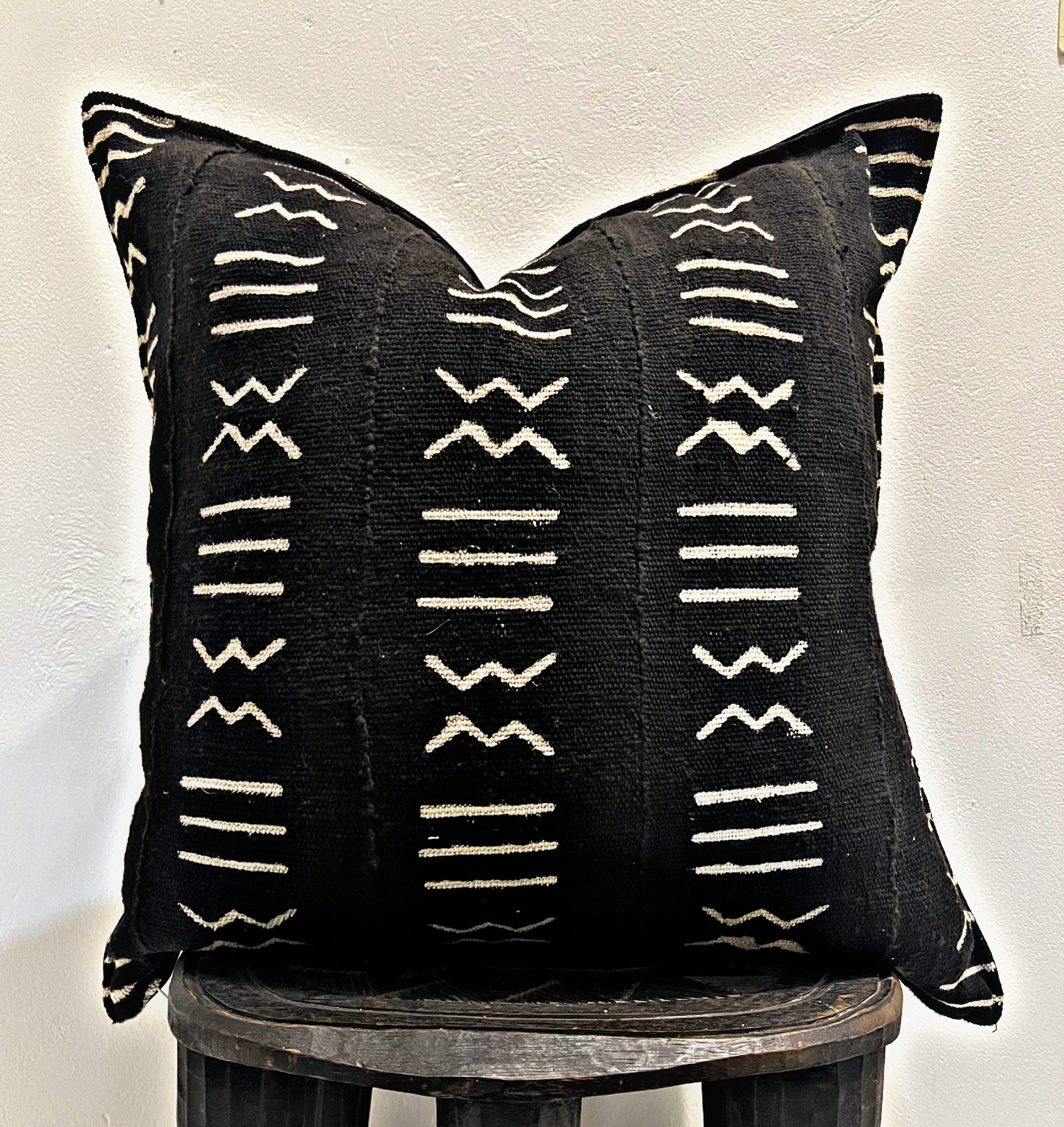 Moribabougou Black Mudcloth Cushion