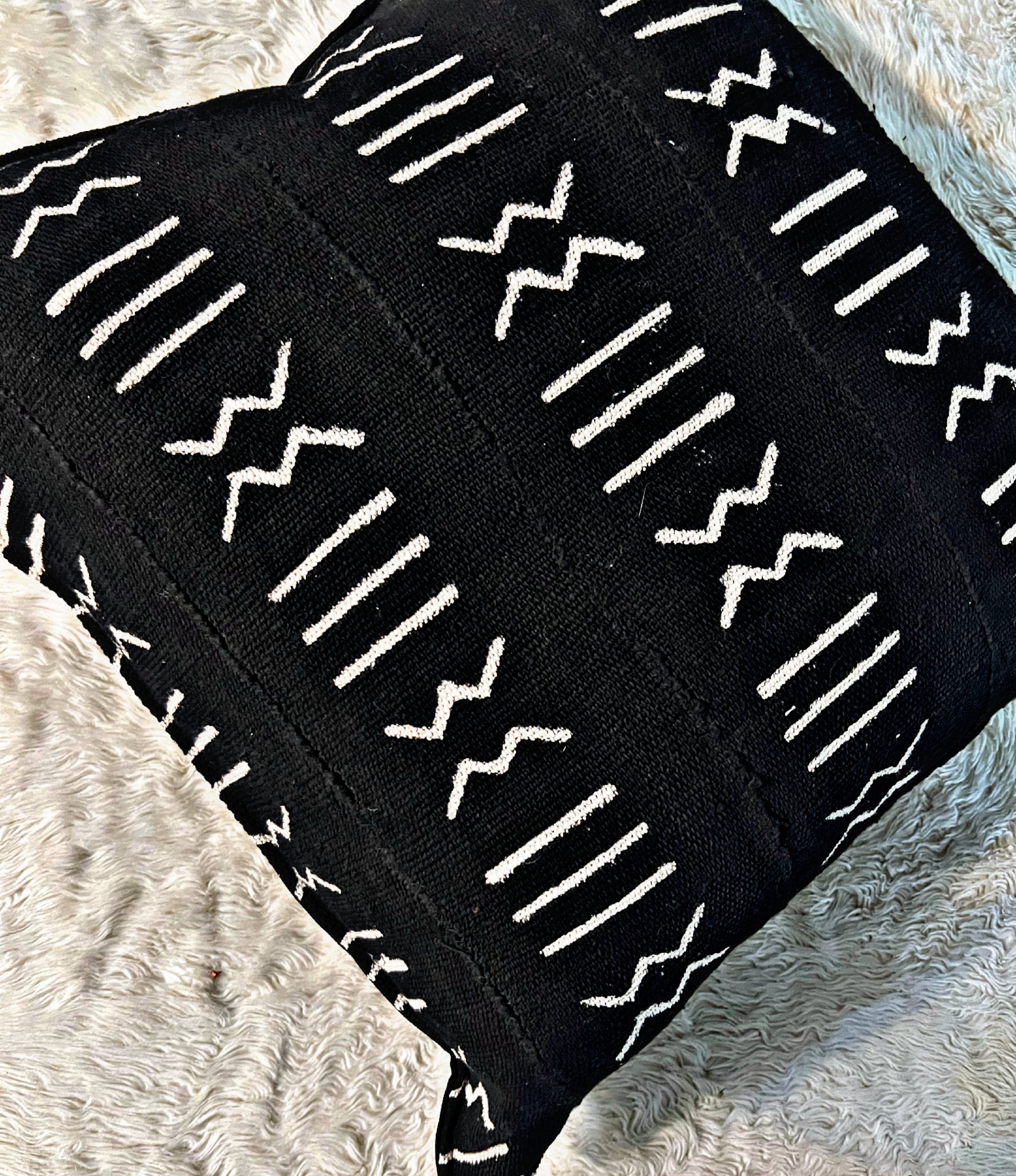 Moribabougou Black Mudcloth Cushion