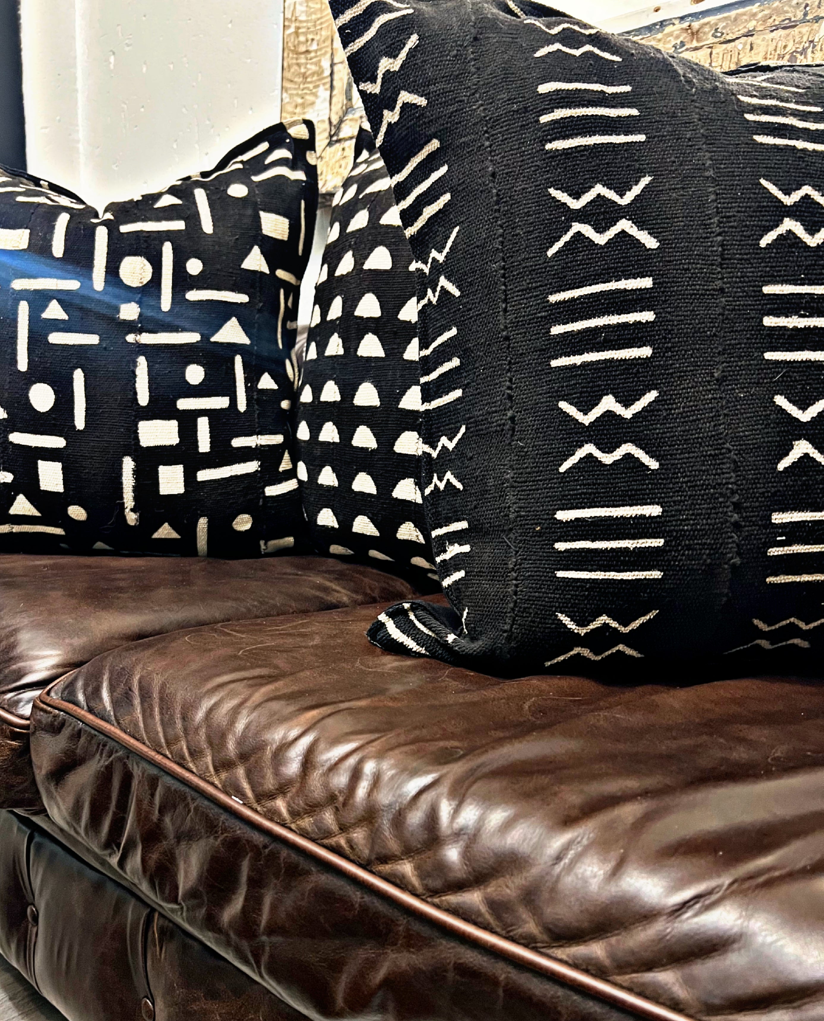 Moribabougou Black Mudcloth Cushion