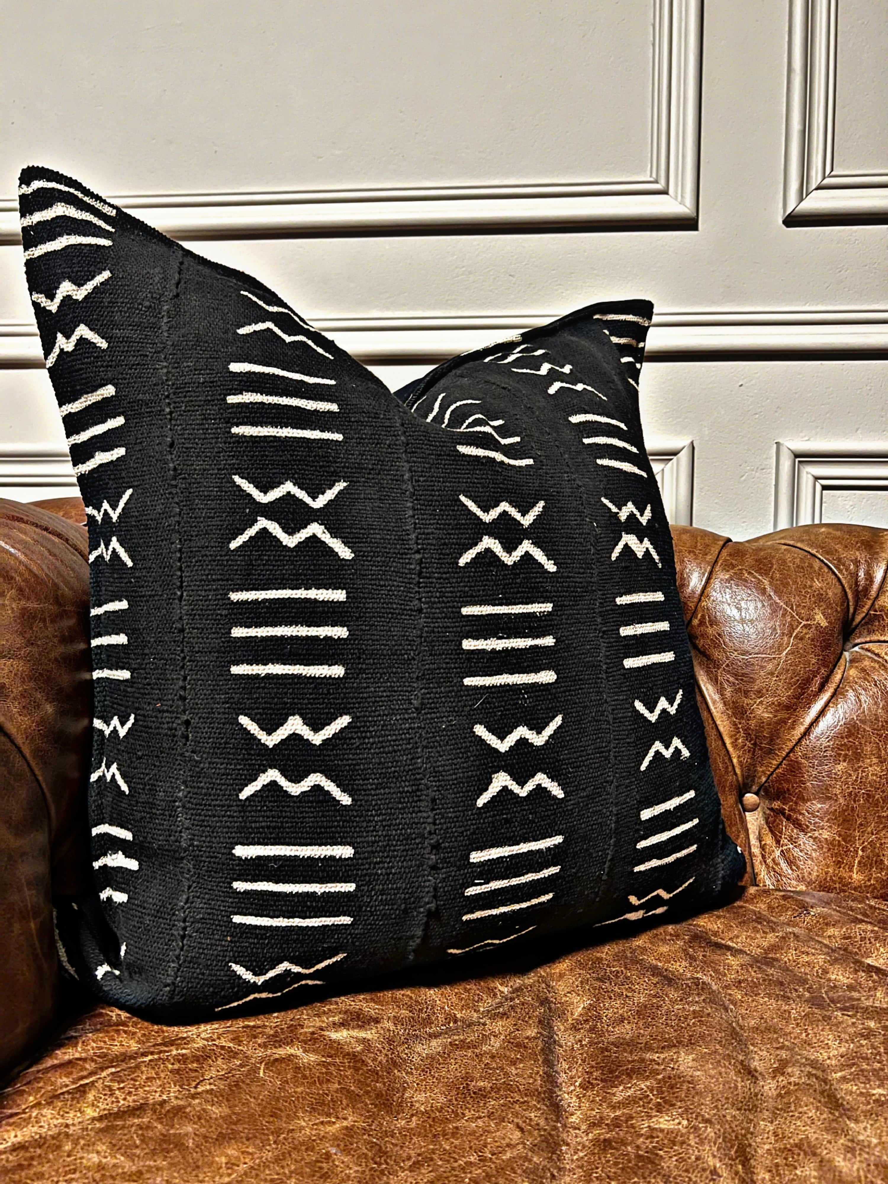 Moribabougou Black Mudcloth Cushion