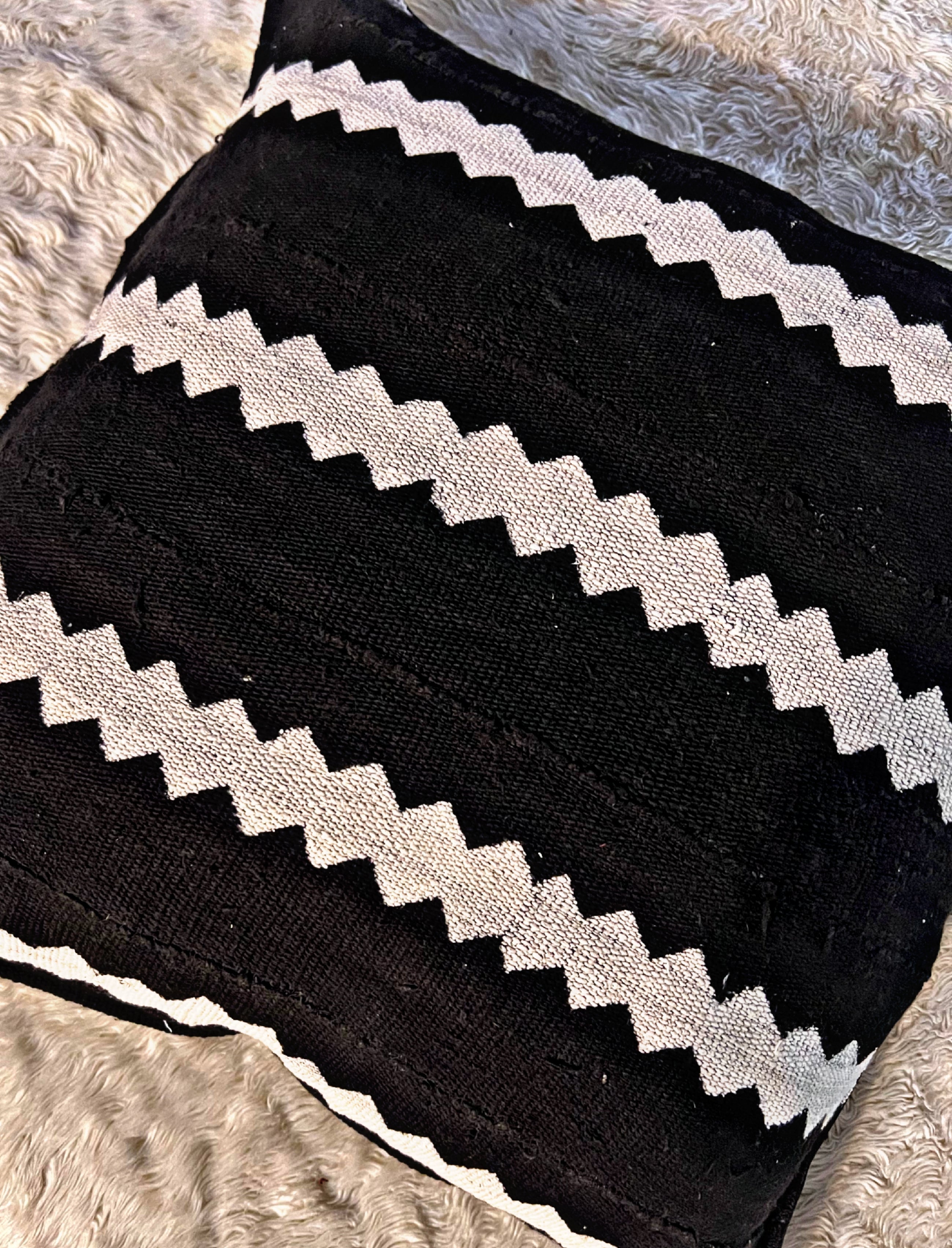 Kita Black Mudcloth Cushion