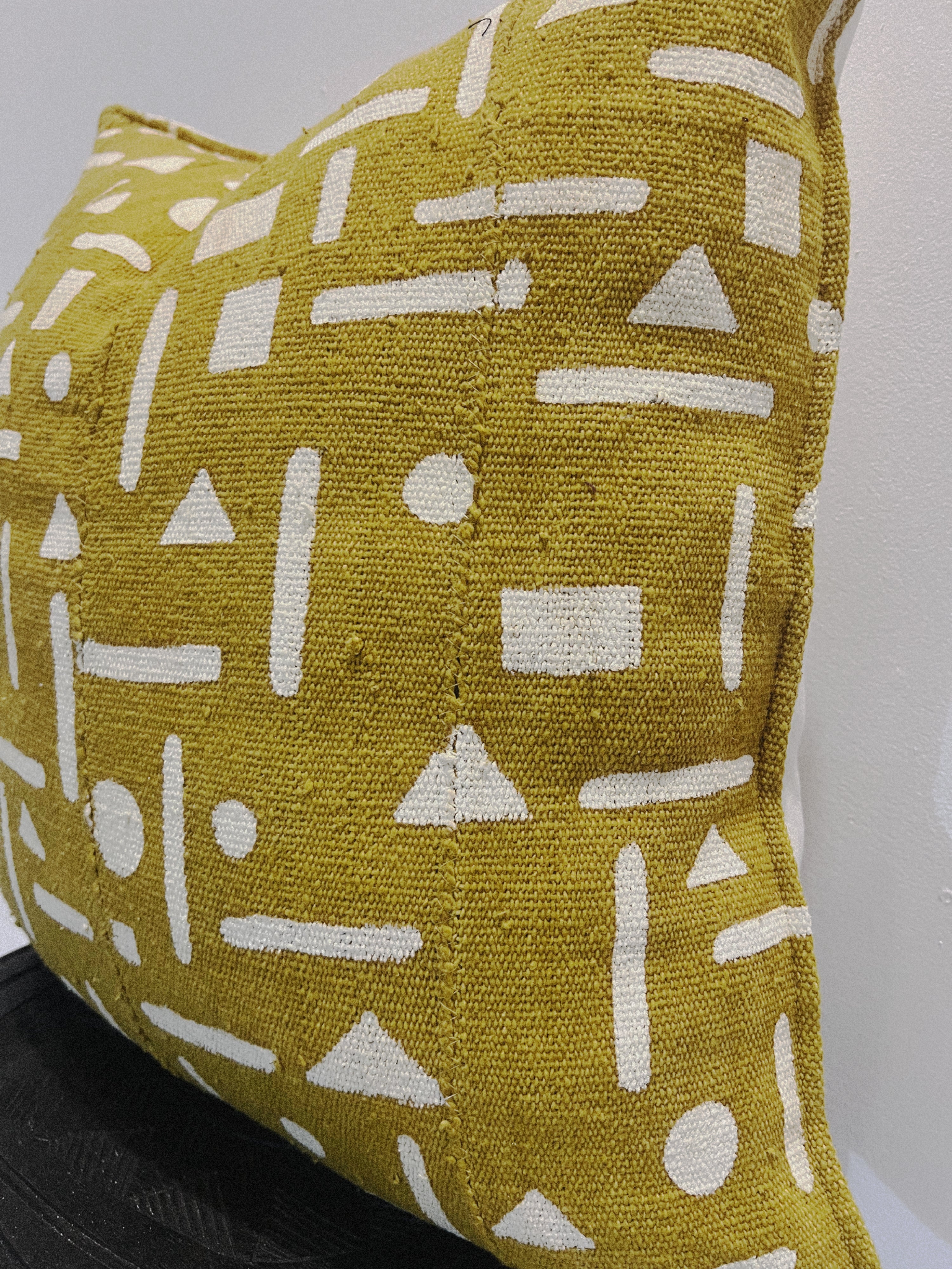 Zégoua Mustard Mudcloth Cushion