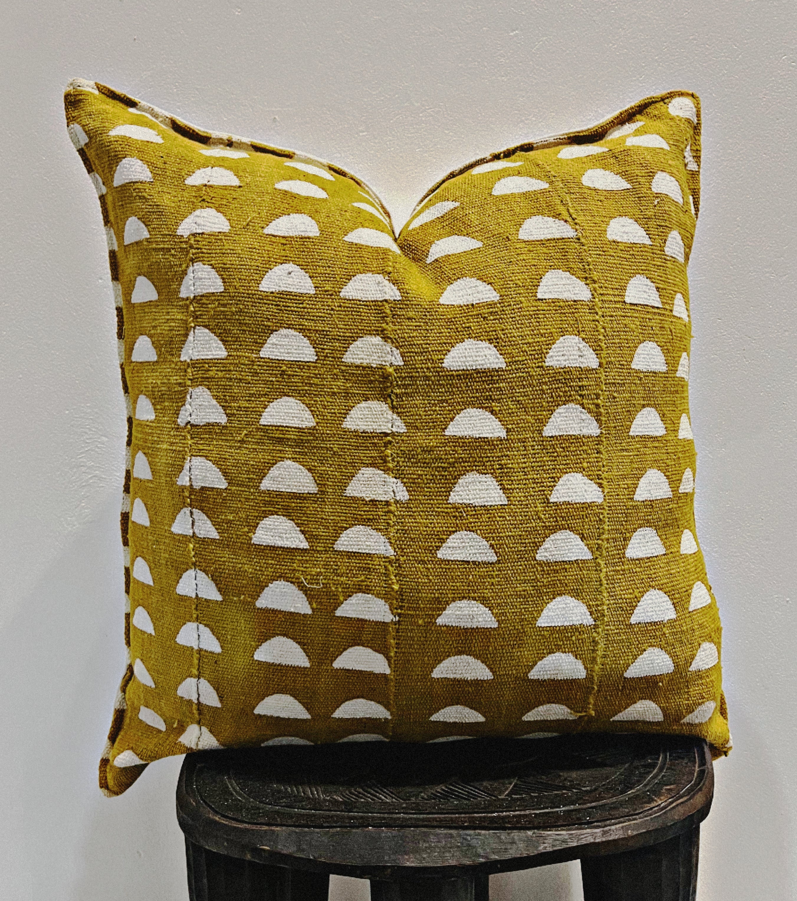 Djenne Mustard Mudcloth Cushion