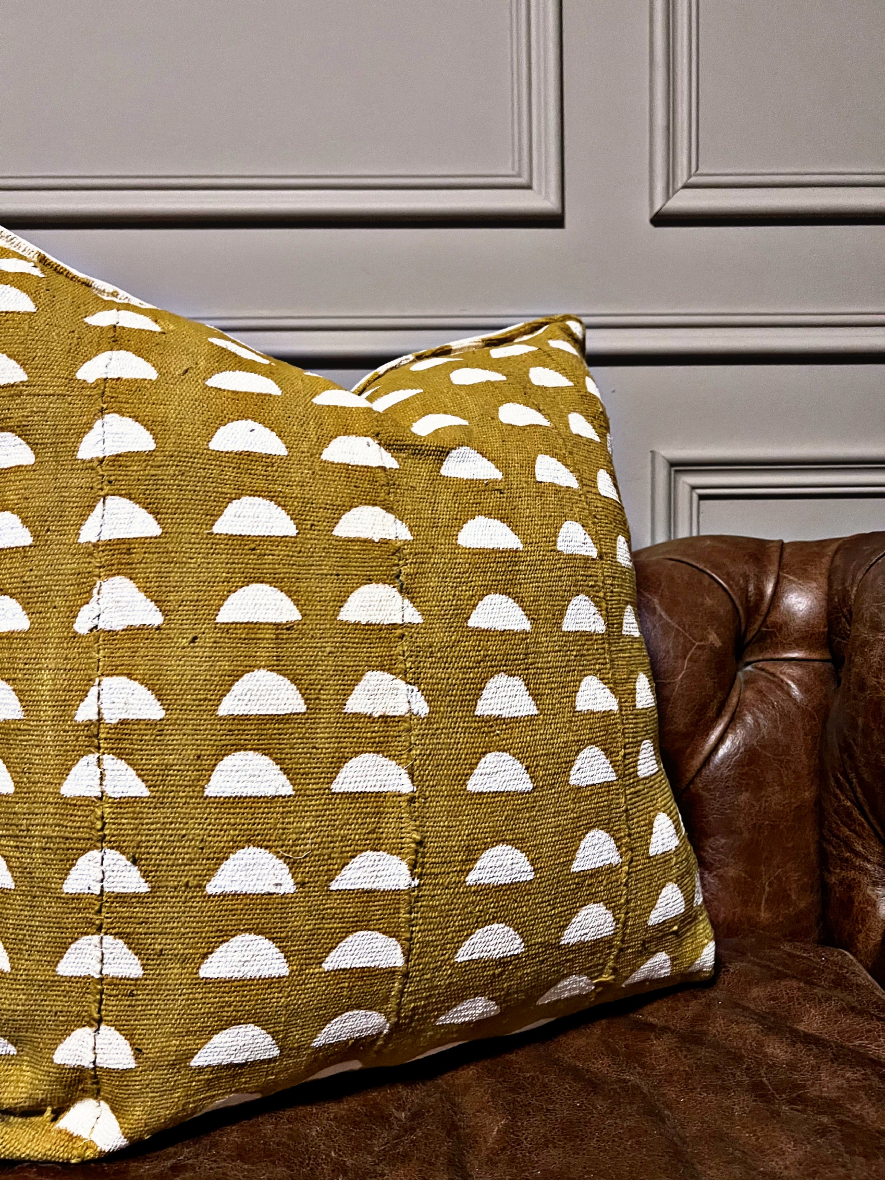Djenne Mustard Mudcloth Cushion