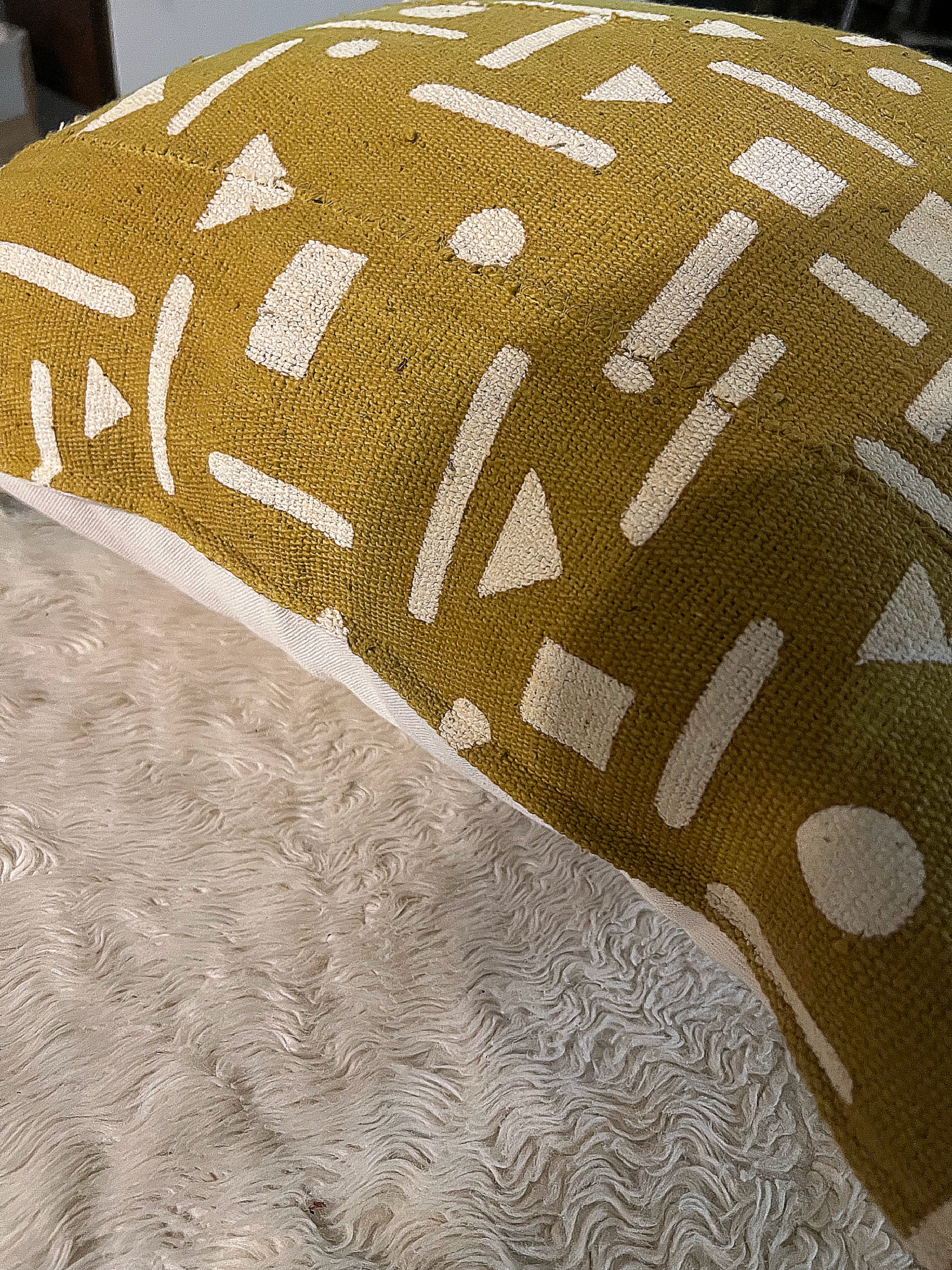 Zégoua Mustard Mudcloth Cushion