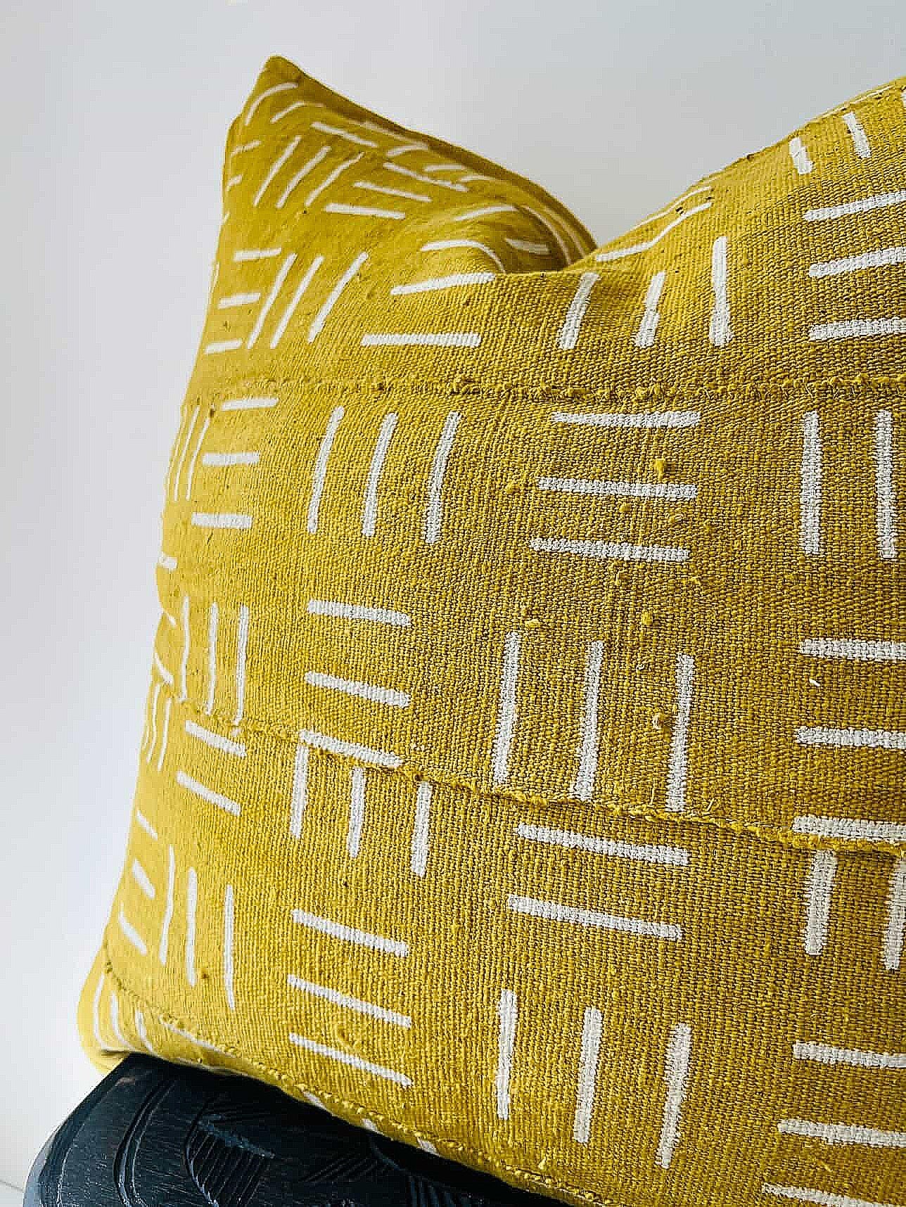 Ménaka Mustard Mudcloth Cushion
