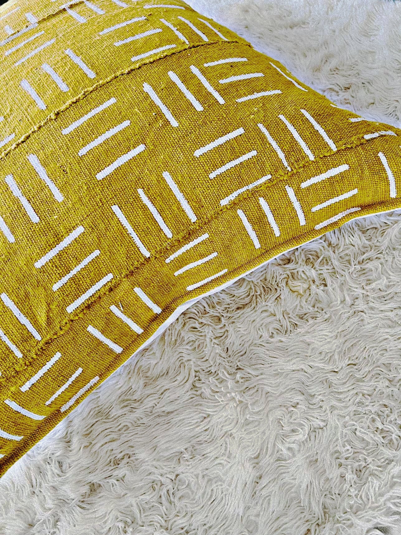 Ménaka Mustard Mudcloth Cushion