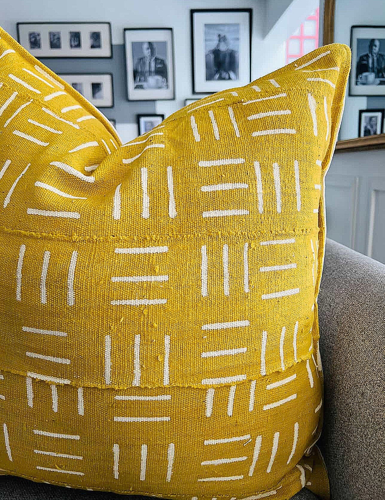 Ménaka Mustard Mudcloth Cushion