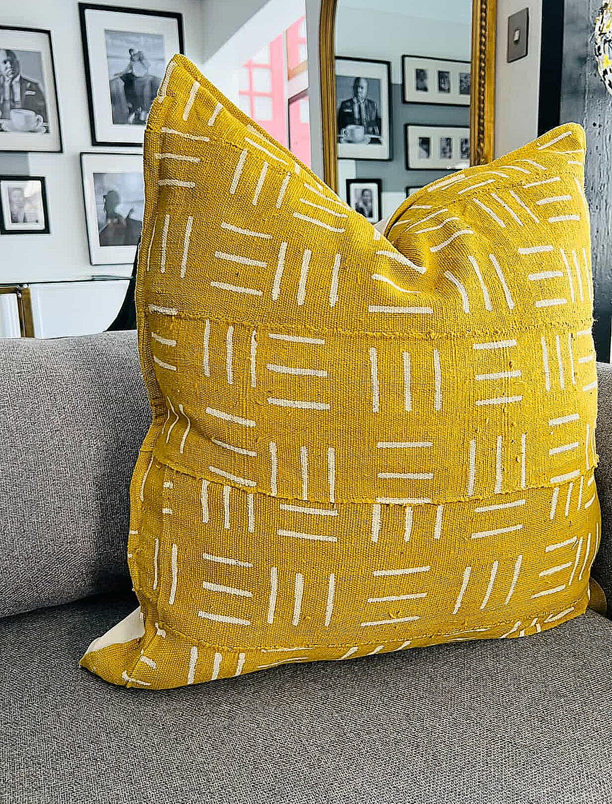 Ménaka Mustard Mudcloth Cushion